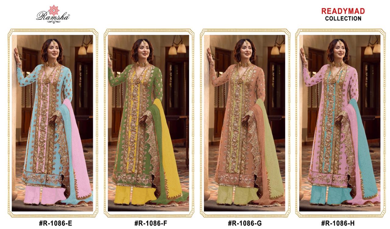 Ramsha R-1086 Nx Dusty Chart Orgenza Wholesale Readymade Salwar Suit Catalog - Image 6