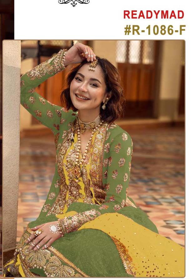 Ramsha R-1086 Nx Dusty Chart Orgenza Wholesale Readymade Salwar Suit Catalog