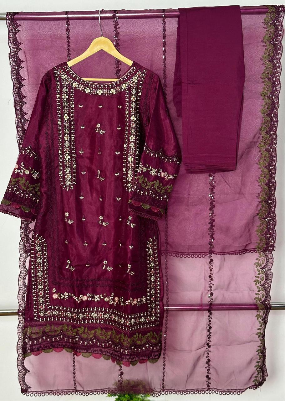 Ramsha R-1089 Orgenza Wholesale Readymade Salwar Suit Catalog