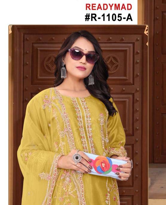Ramsha R-1105 Orgenza Wholesale Readymade Salwar Suit Catalog