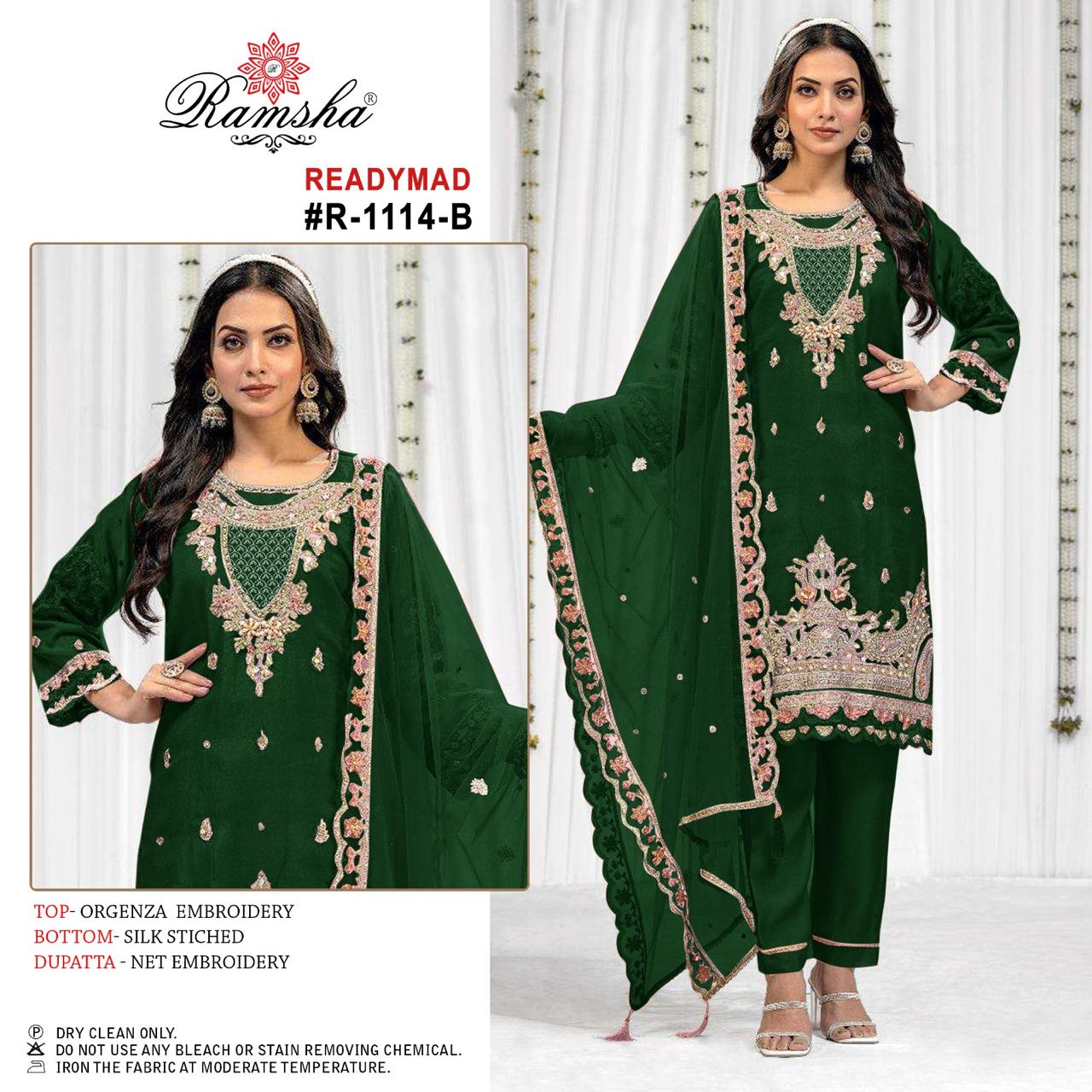 Ramsha R-1110 Nx New Chart Orgenza Wholesale Readymade Salwar Suit Catalog - Image 2