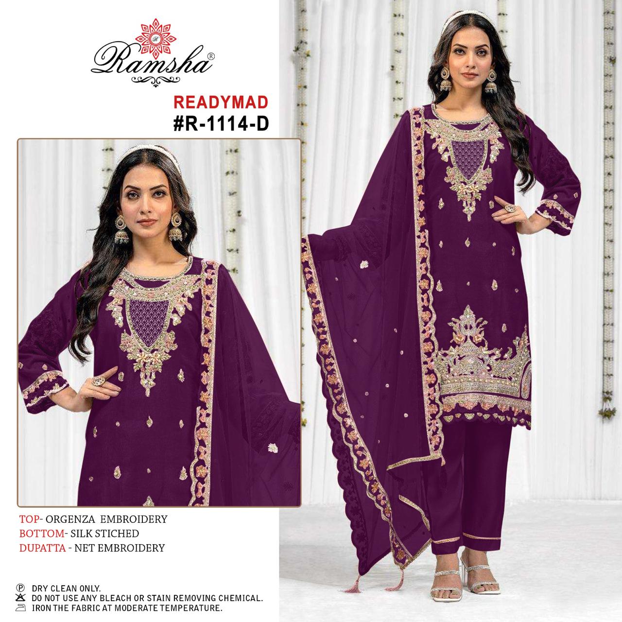 Ramsha R-1110 Nx New Chart Orgenza Wholesale Readymade Salwar Suit Catalog - Image 3