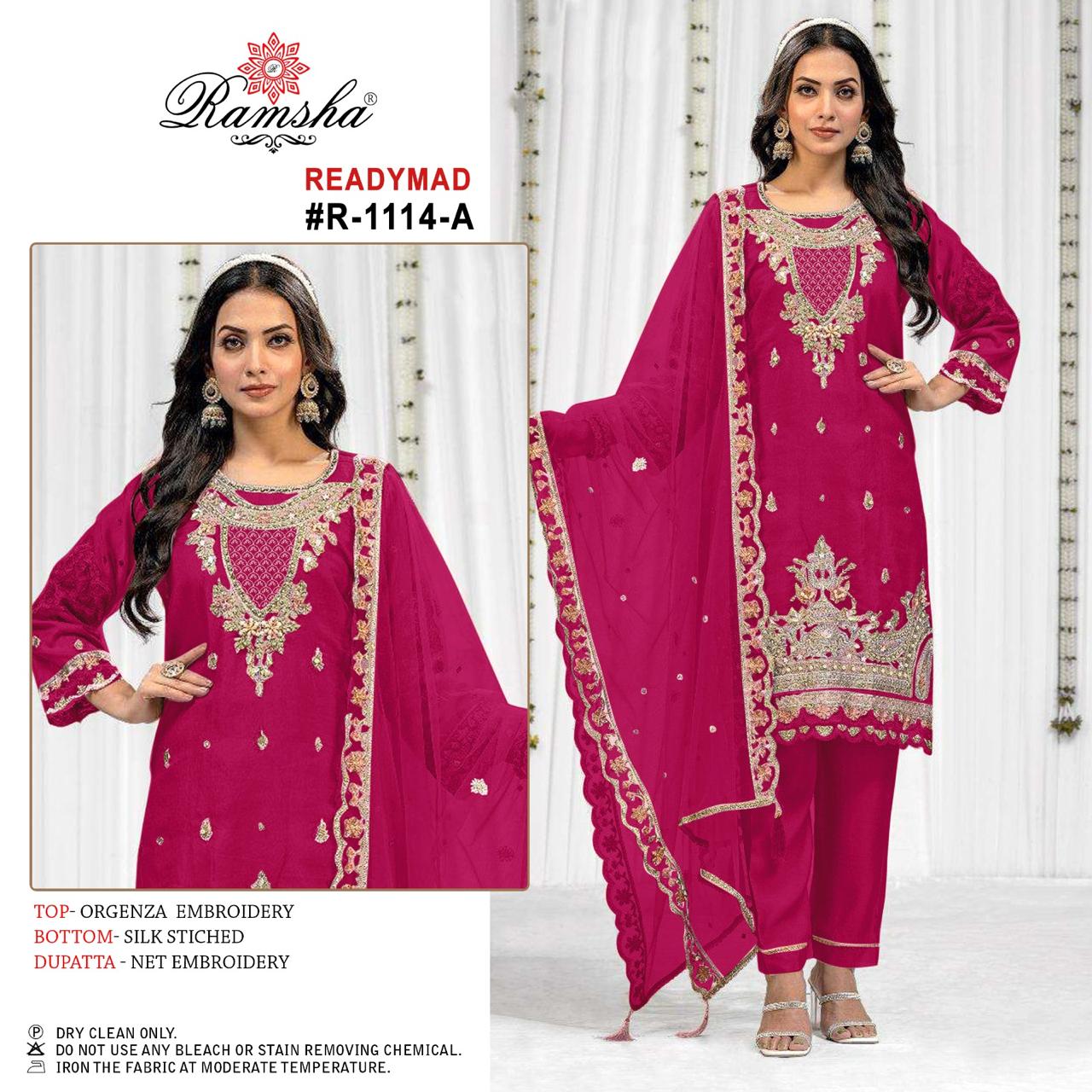 Ramsha R-1110 Nx New Chart Orgenza Wholesale Readymade Salwar Suit Catalog - Image 4