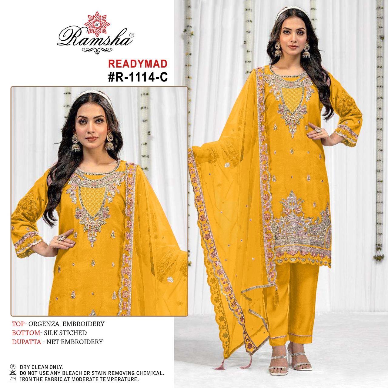 Ramsha R-1110 Nx New Chart Orgenza Wholesale Readymade Salwar Suit Catalog - Image 5