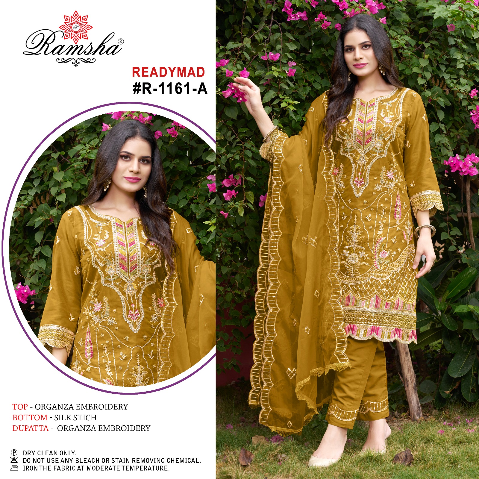 Ramsha R-1161 Nx Orgenza Wholesale Readymade Salwar Suit Catalog - Image 3