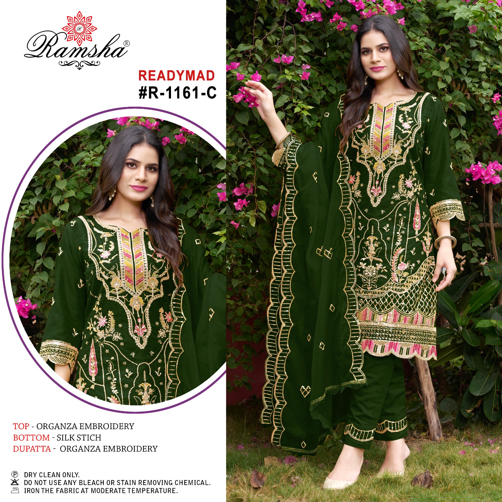 Ramsha R-1161 Nx Orgenza Wholesale Readymade Salwar Suit Catalog - Image 4