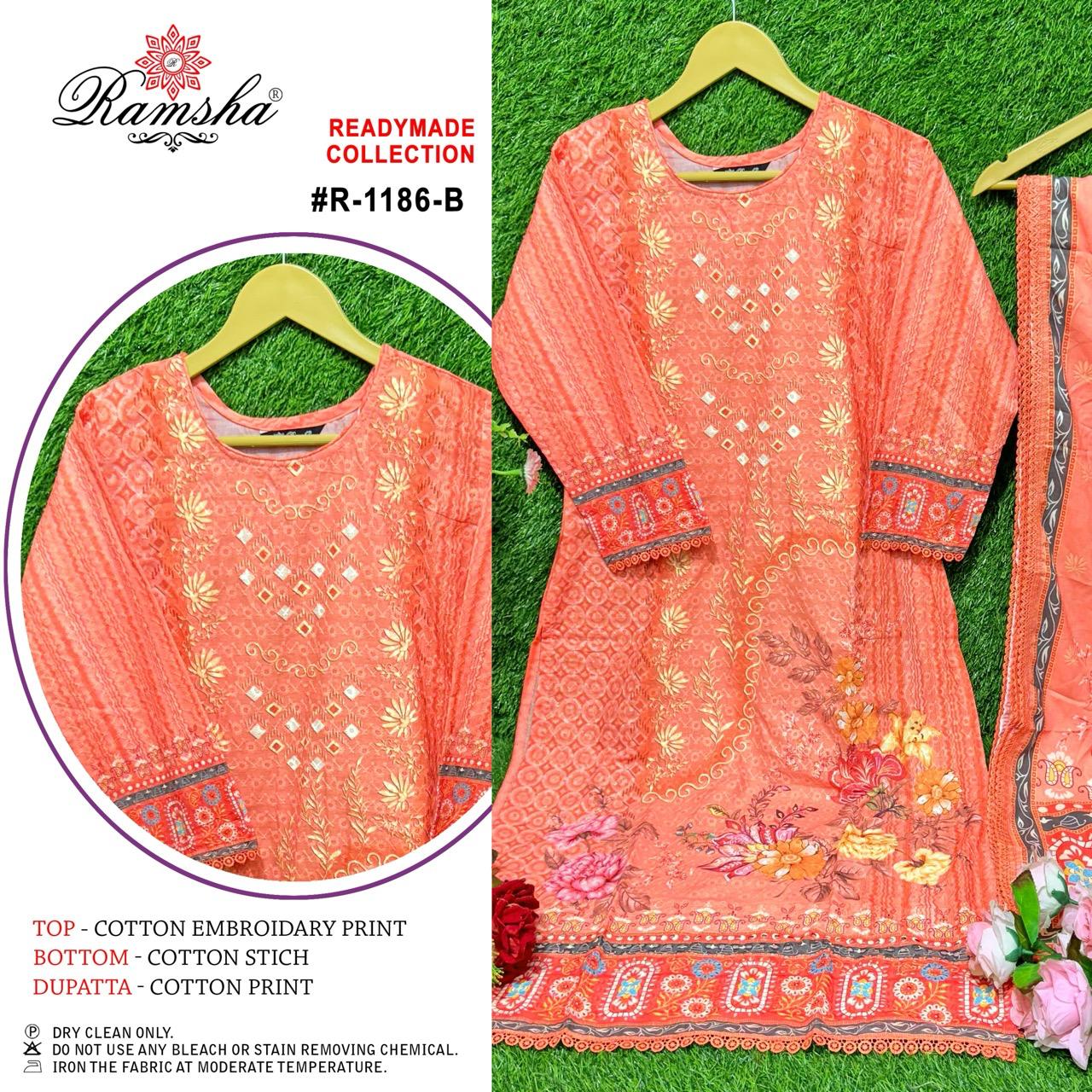 Ramsha R-1186 Nx Cotton Sifli Wholesale Pakistani Readymade Salwar Suit Catalog - Image 2