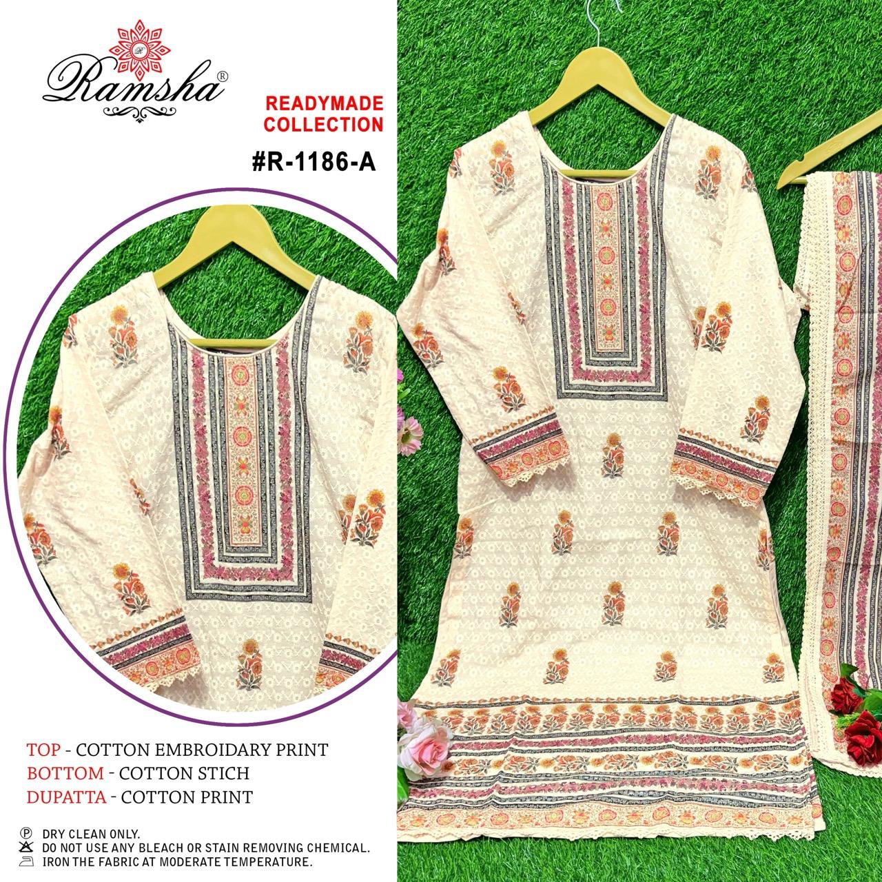 Ramsha R-1186 Nx Cotton Sifli Wholesale Pakistani Readymade Salwar Suit Catalog - Image 3