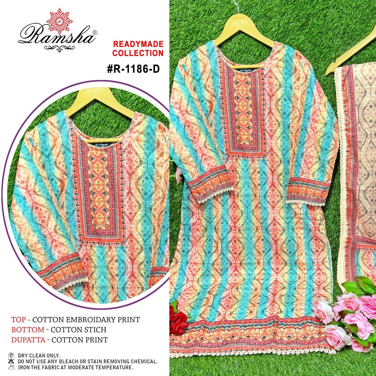 Ramsha R-1186 Nx Cotton Sifli Wholesale Pakistani Readymade Salwar Suit Catalog - Image 4