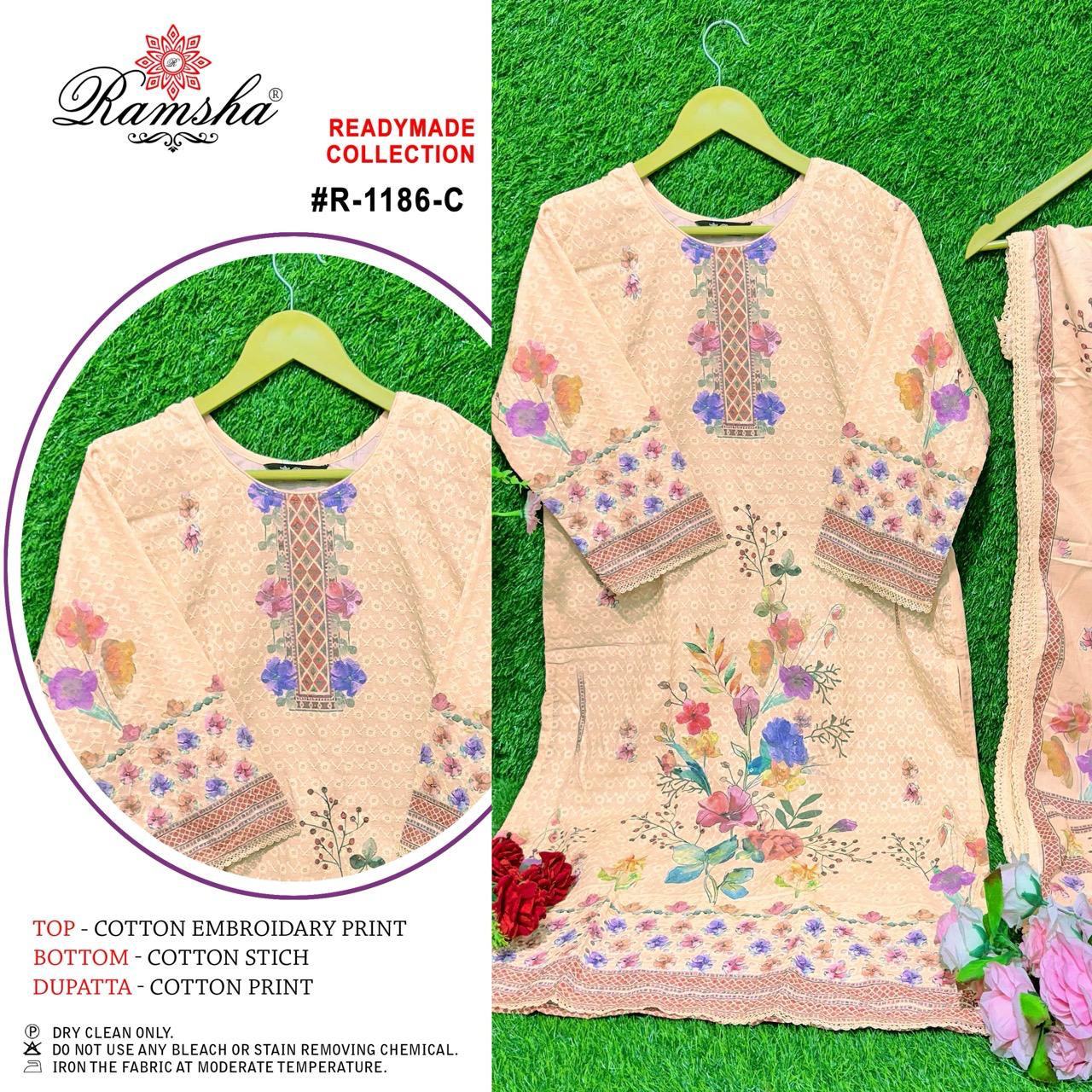 Ramsha R-1186 Nx Cotton Sifli Wholesale Pakistani Readymade Salwar Suit Catalog - Image 5