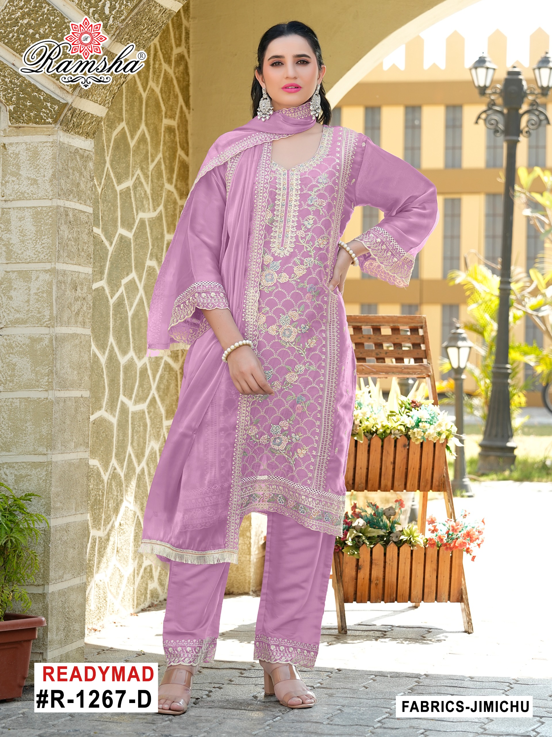 Ramsha R-1267 Nx Jimi Chu Wholesale Pakistani Readymade Salwar Suit Catalog - Image 2