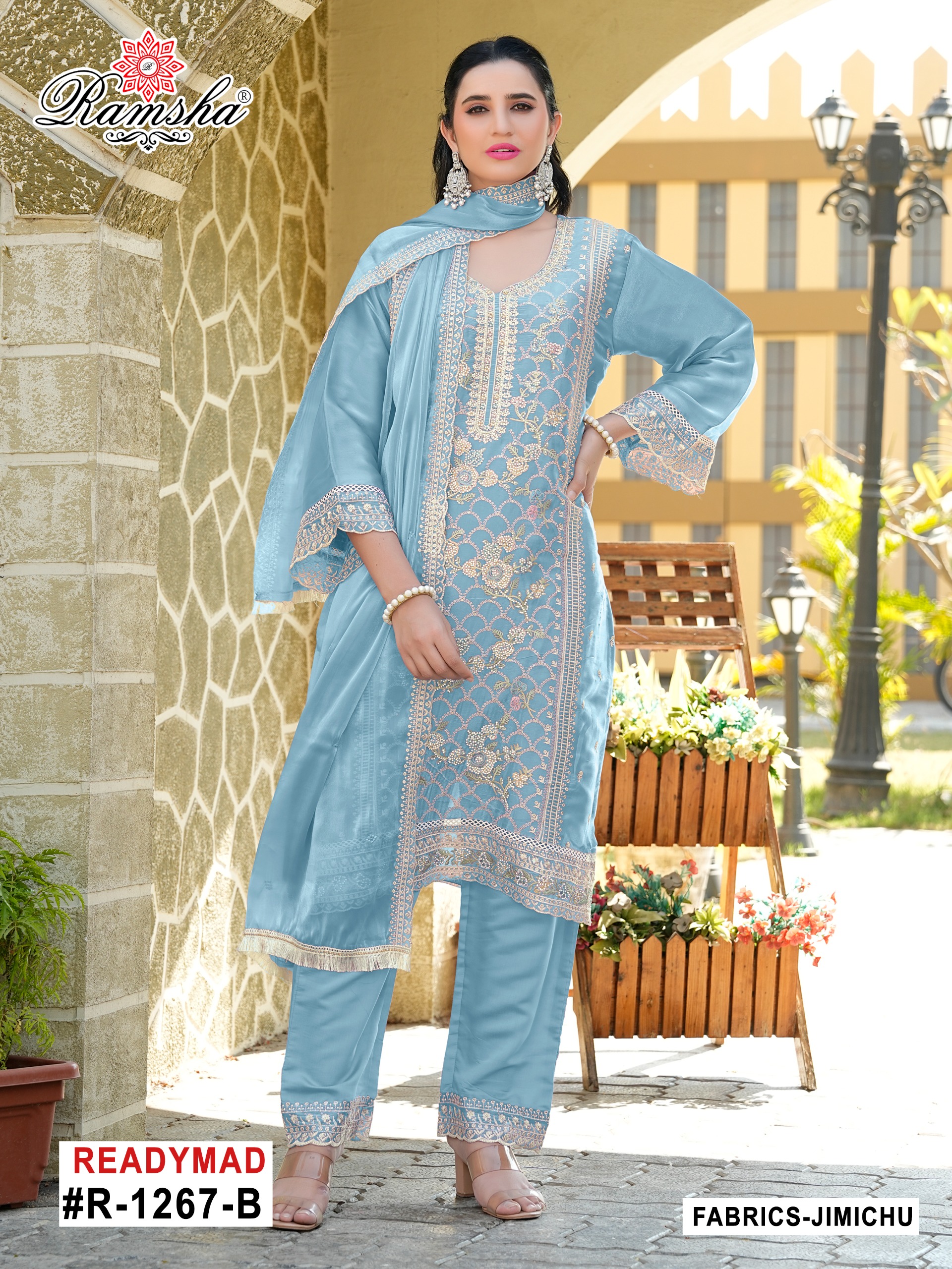Ramsha R-1267 Nx Jimi Chu Wholesale Pakistani Readymade Salwar Suit Catalog - Image 3