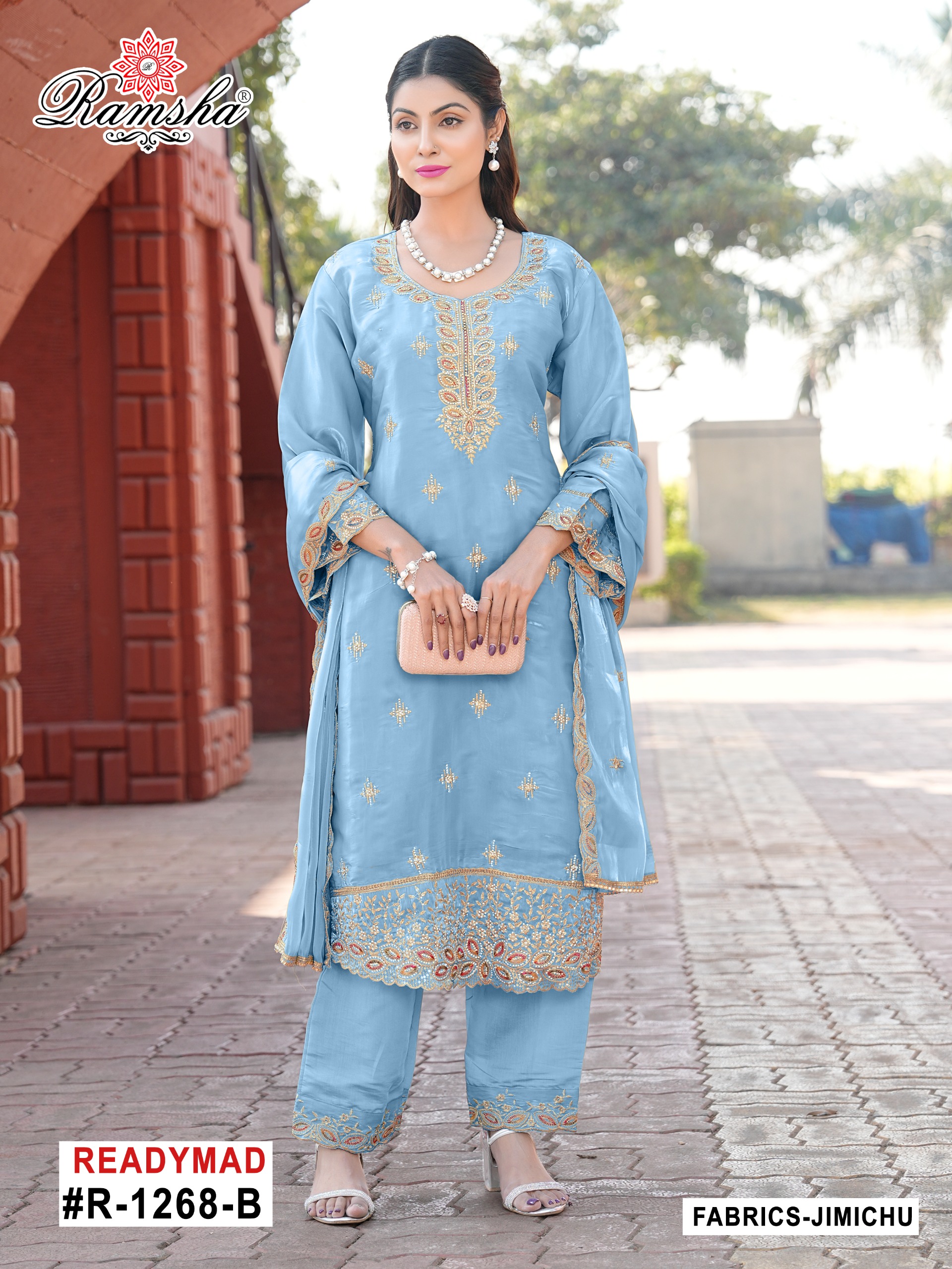 Ramsha R-1268 Nx Jimi Chu Wholesale Pakistani Readymade Salwar Suit Catalog - Image 4