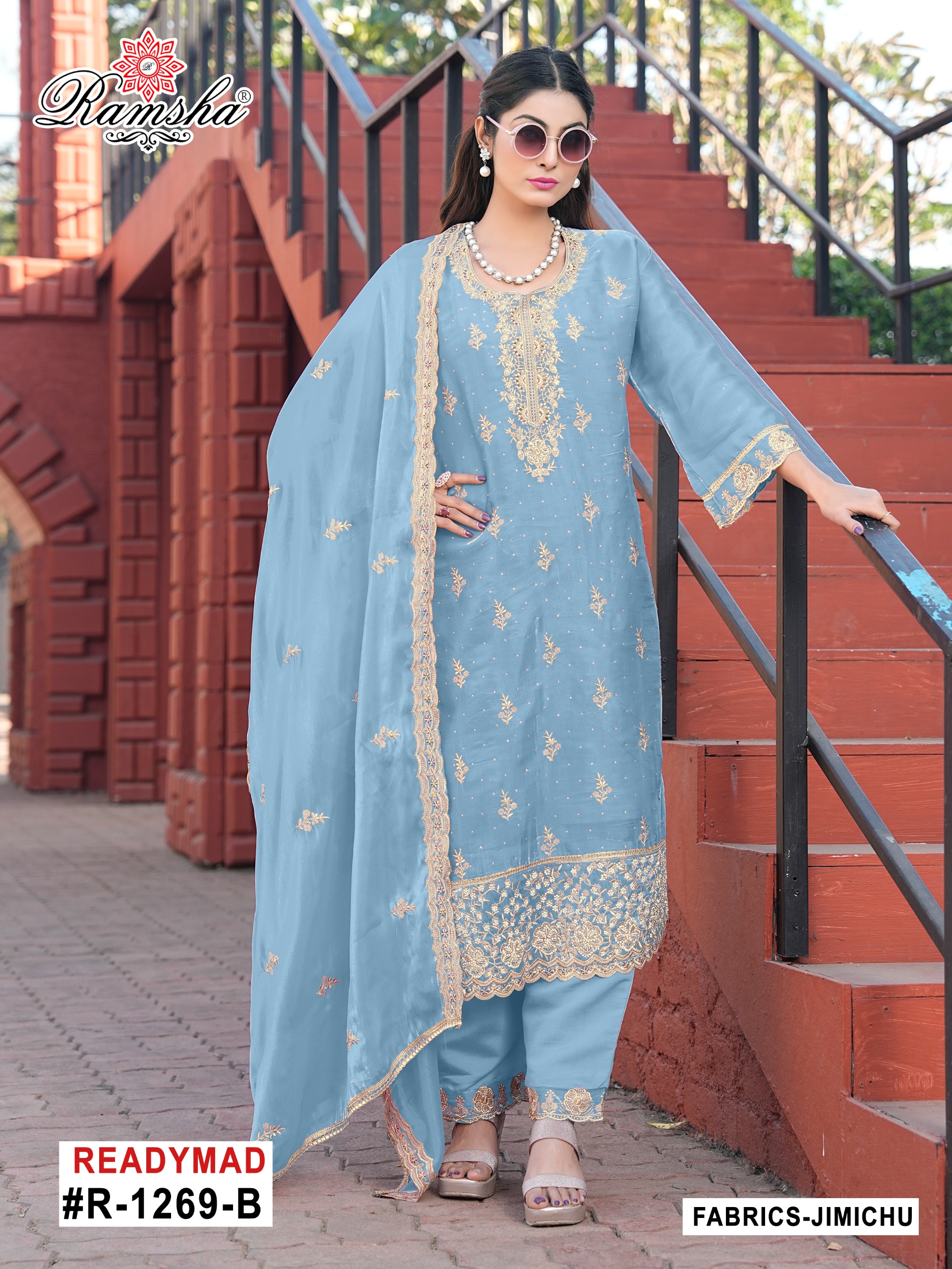 Ramsha R-1269 Nx Jimi Chu Wholesale Pakistani Readymade Salwar Suit Catalog - Image 3