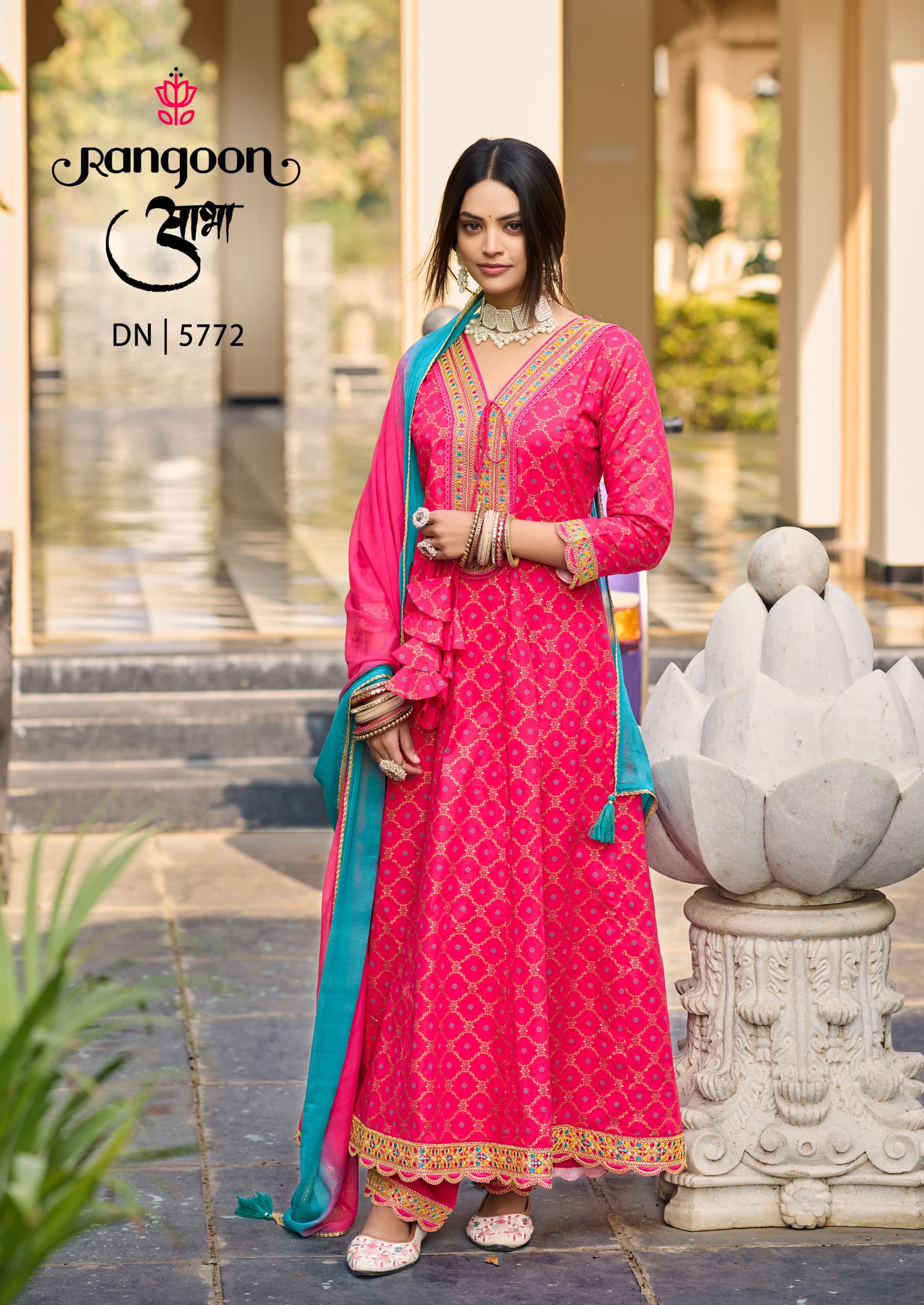 Rangoon Aabha Cotton Print With Fancy Codework Wholesale Kurti Bottom With Dupatta Collection - Image 3