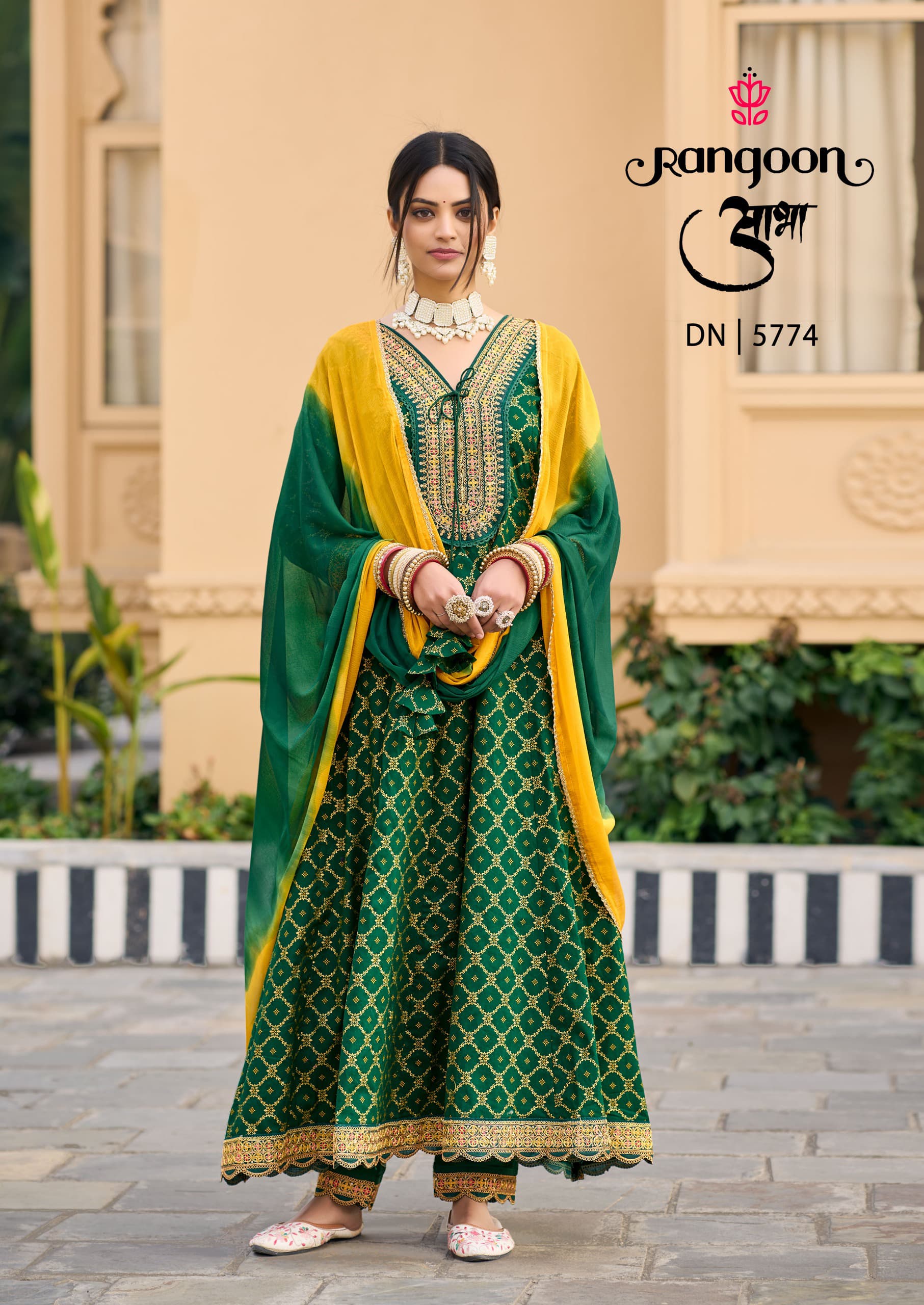 Rangoon Aabha Cotton Print With Fancy Codework Wholesale Kurti Bottom With Dupatta Collection - Image 5