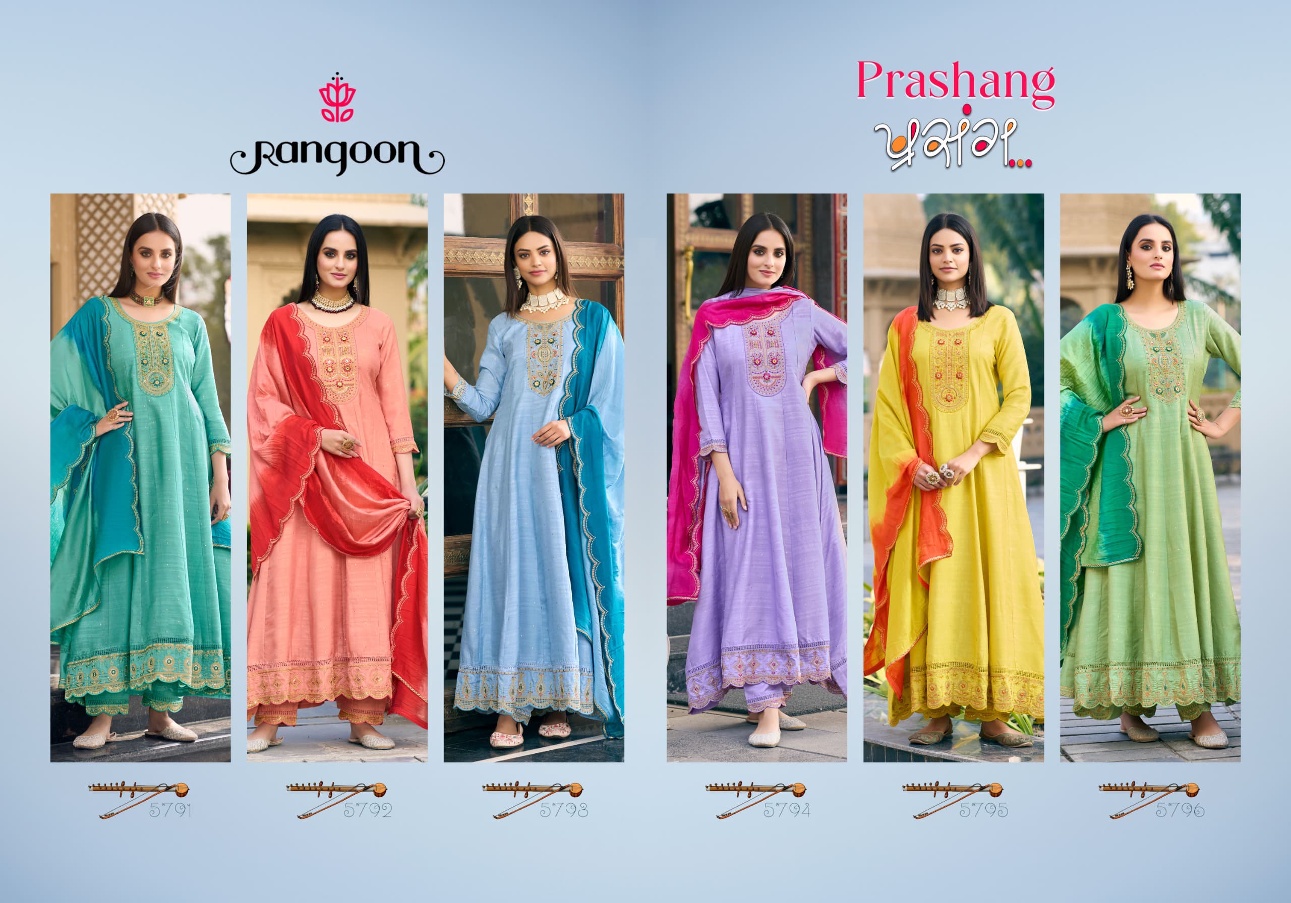 Rangoon Prashang Viscose Jacquard Wholesale Anarkali Style Readymade Suit Collection - Image 7