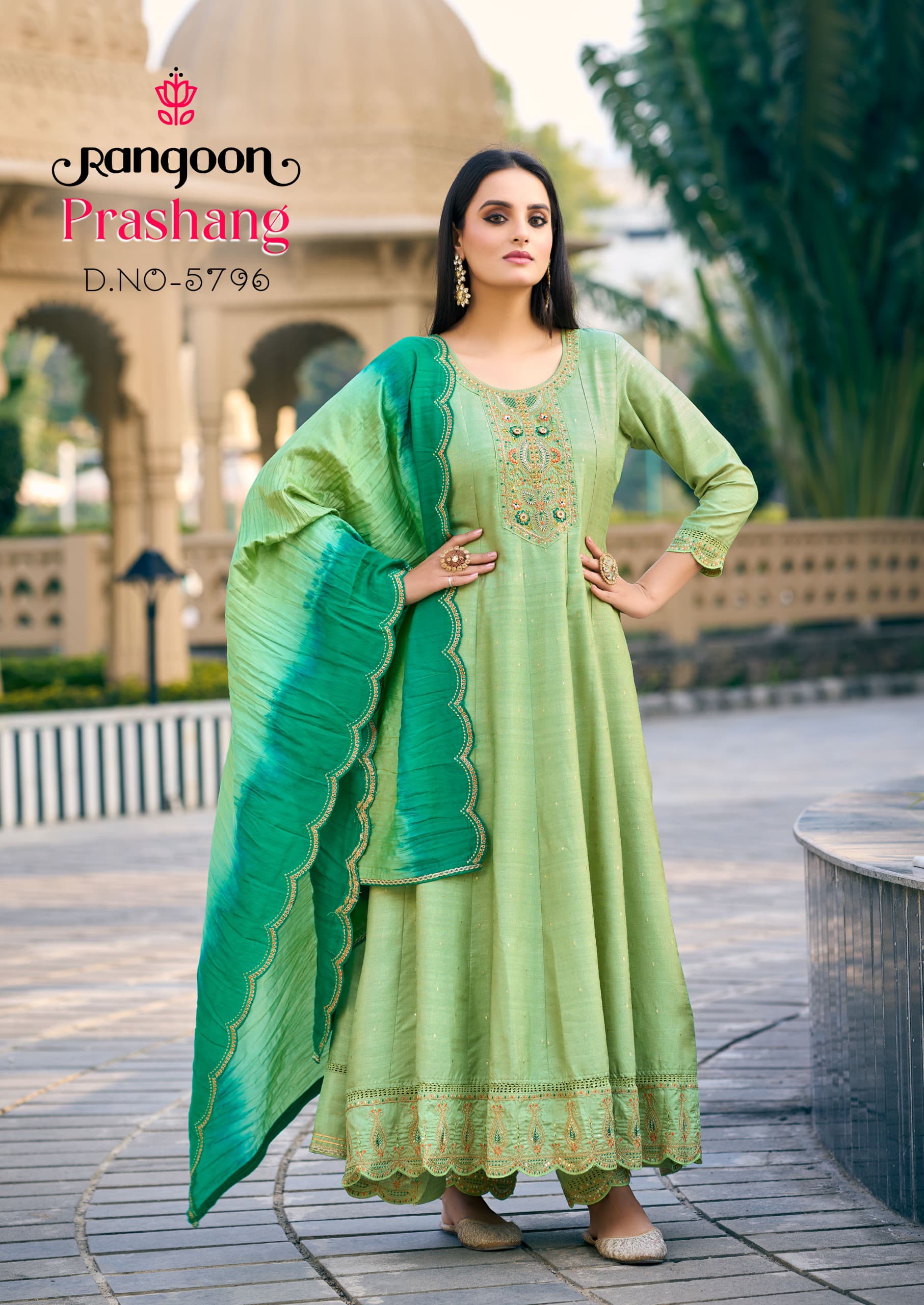 Rangoon Prashang Viscose Jacquard Wholesale Anarkali Style Readymade Suit Collection - Image 5