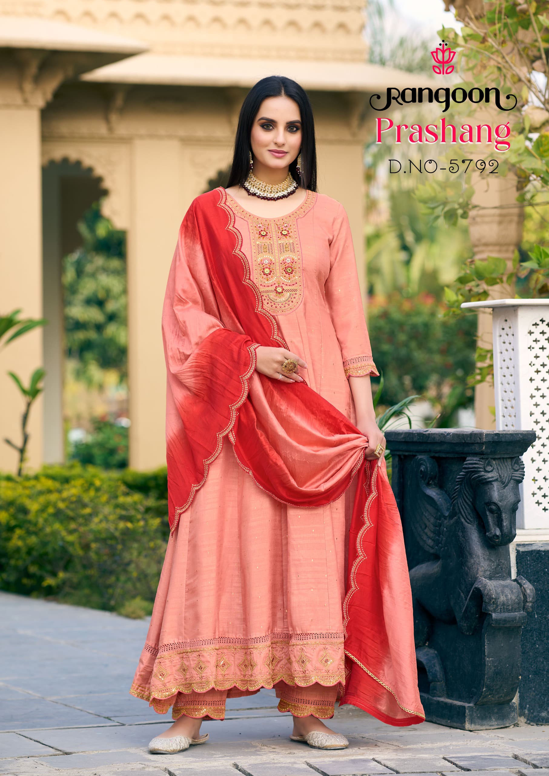 Rangoon Prashang Viscose Jacquard Wholesale Anarkali Style Readymade Suit Collection - Image 6