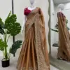 Royal Bronze Burberry Silk Saree with Thread & Sequin Work