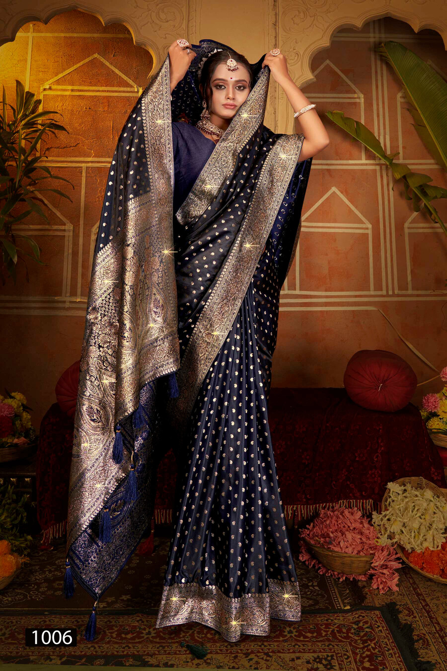 Saroj Gangavati Satin Silk Vol 2 Wedding Wear Stylish Silk Wholesale Sarees Catalog - Image 4