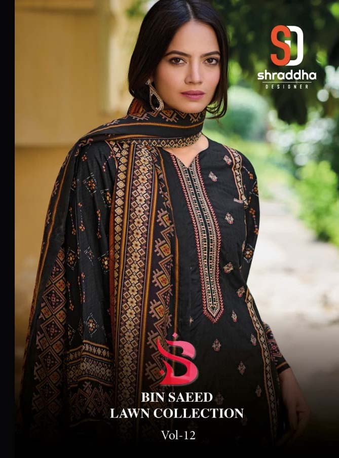 Sharaddha Designer Bin Saeed Vol-12 Pure Cotton Wholesale Pakistani Salwar Suit Catalog