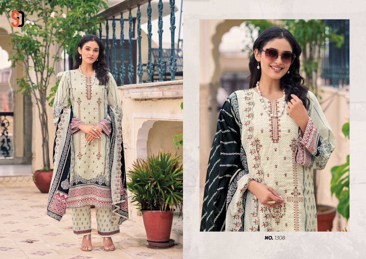 Sharaddha Designer Bin Saeed Vol-13 Pure Cotton Wholesale Pakistani Salwar Suit Catalog - Image 6