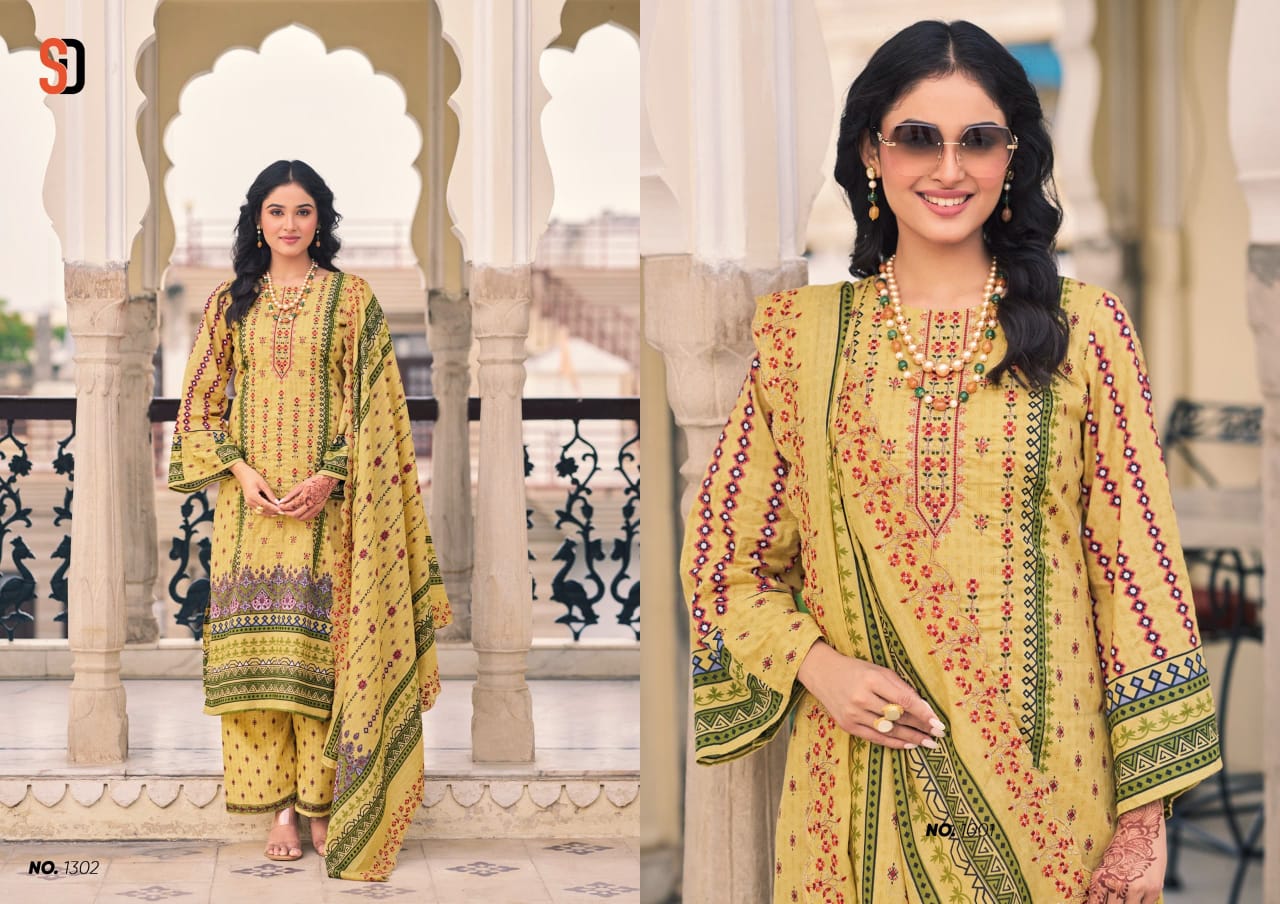 Sharaddha Designer Bin Saeed Vol-13 Pure Cotton Wholesale Pakistani Salwar Suit Catalog - Image 5