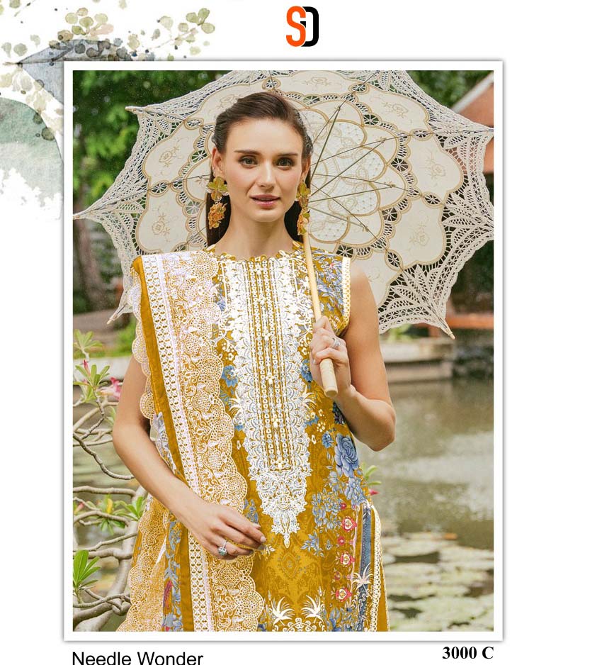 Shraddha Needle Wonder Vol 3 Chiffon Dupatta Wholesale Pakistani Salwar Suit Catalog