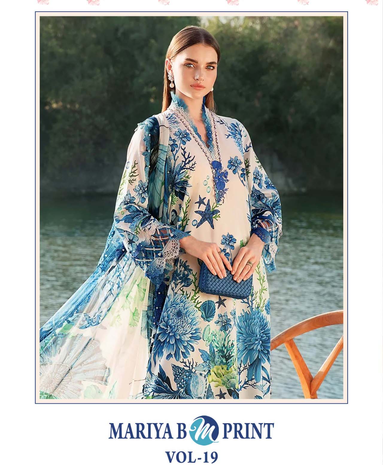 Shree Mariya B M Print Vol 19 Chiffon Dupatta Wholesale Pakistani Eid Collection