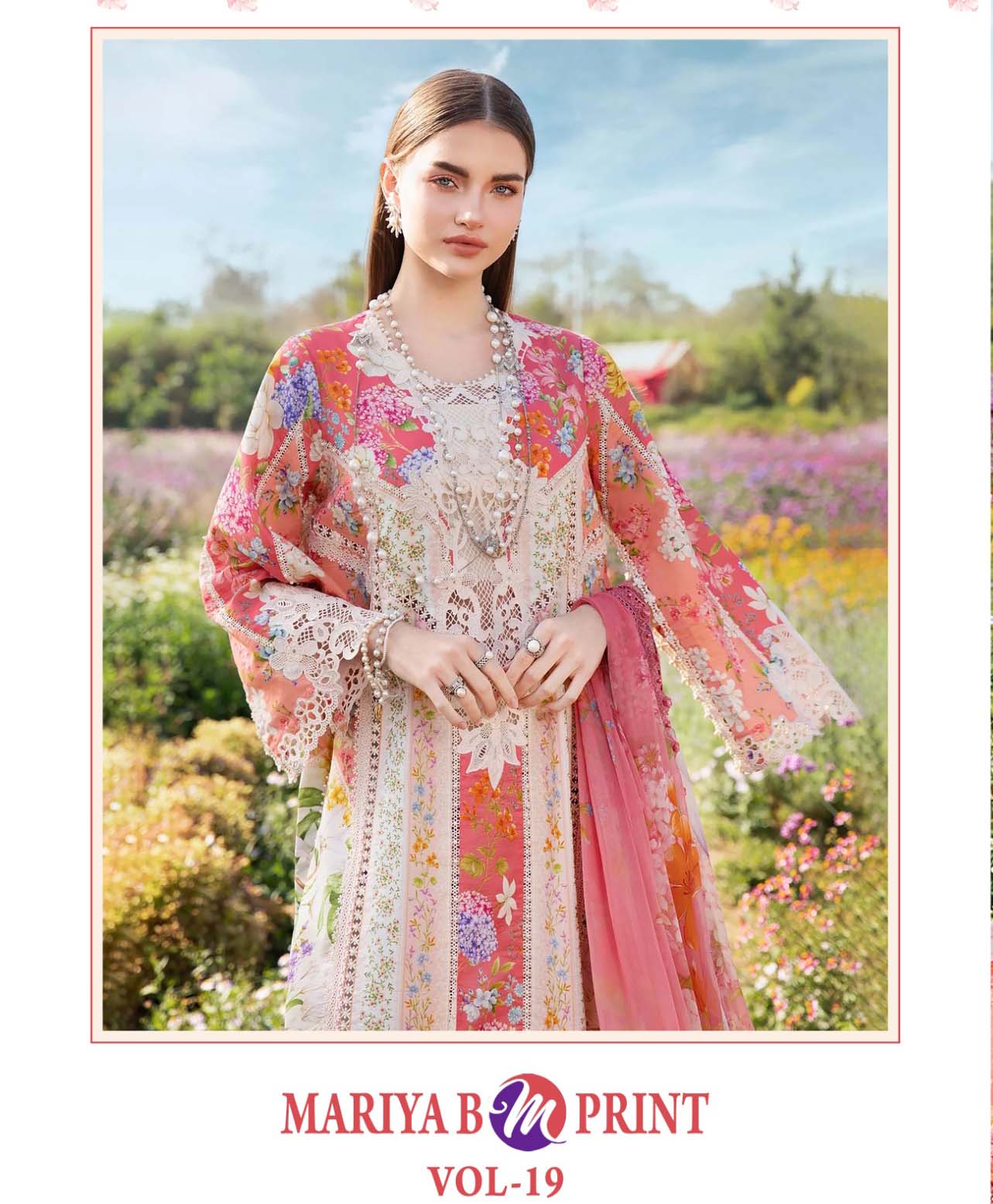 Shree Mariya B M Print Vol 19 Cotton Dupatta Wholesale Pakistani Eid Collection