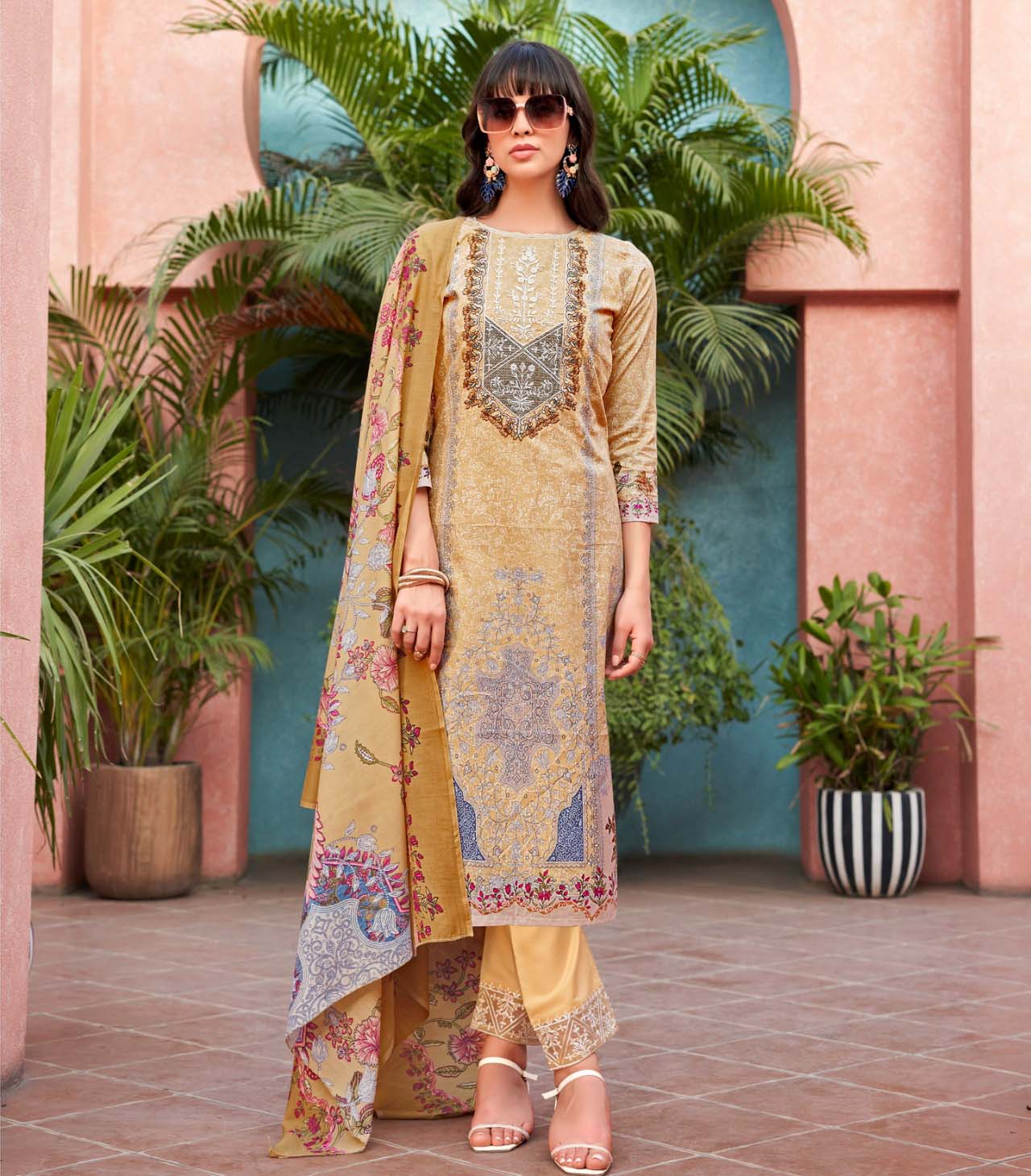 Shree Mashaal Emb Lawn Collection Vol 1 Cotton Dupatta Wholesale Pakistani Eid Collection