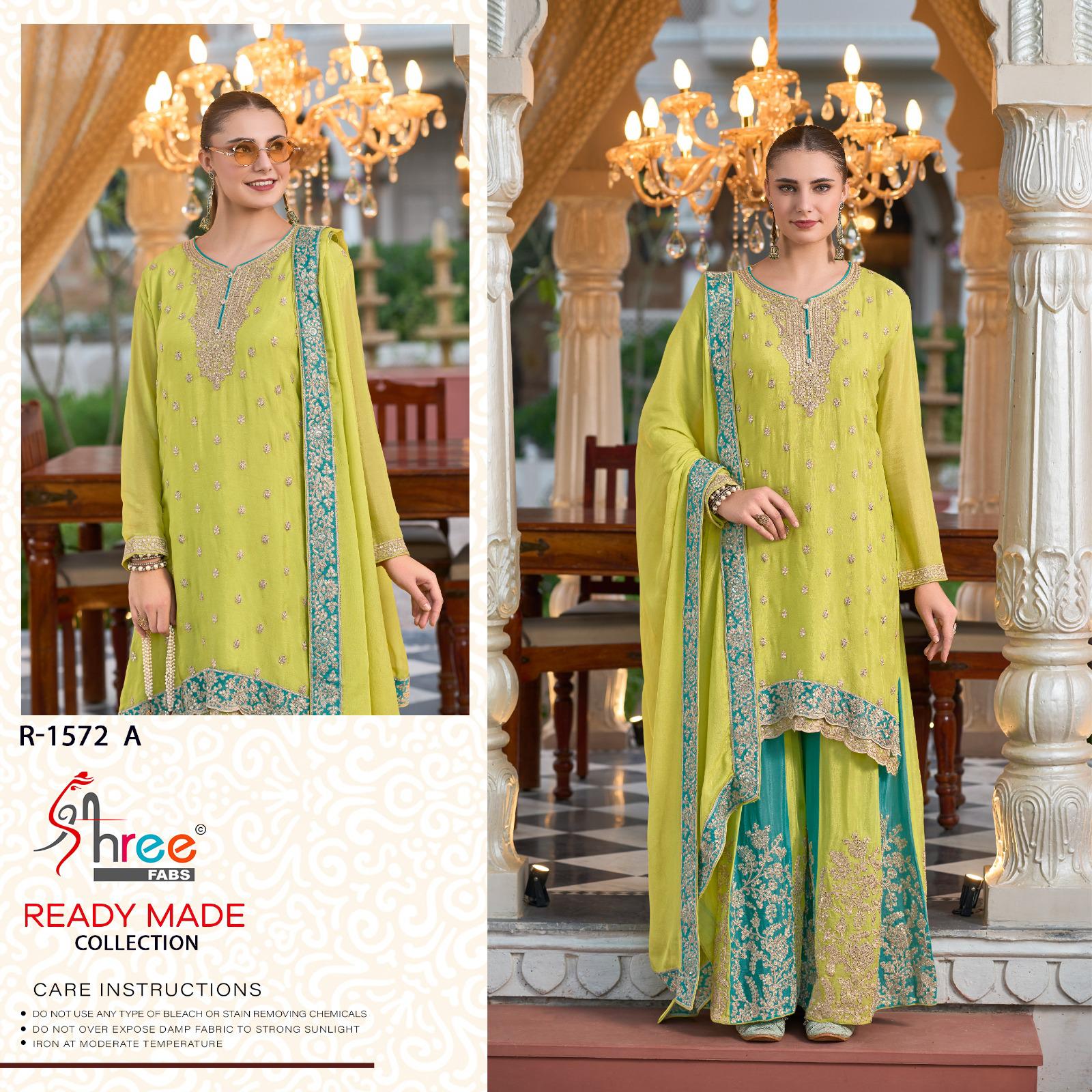 Shree R 1572 Chinon Wholesale Readymade Pakistani Salwar Suits Catalog - Image 4