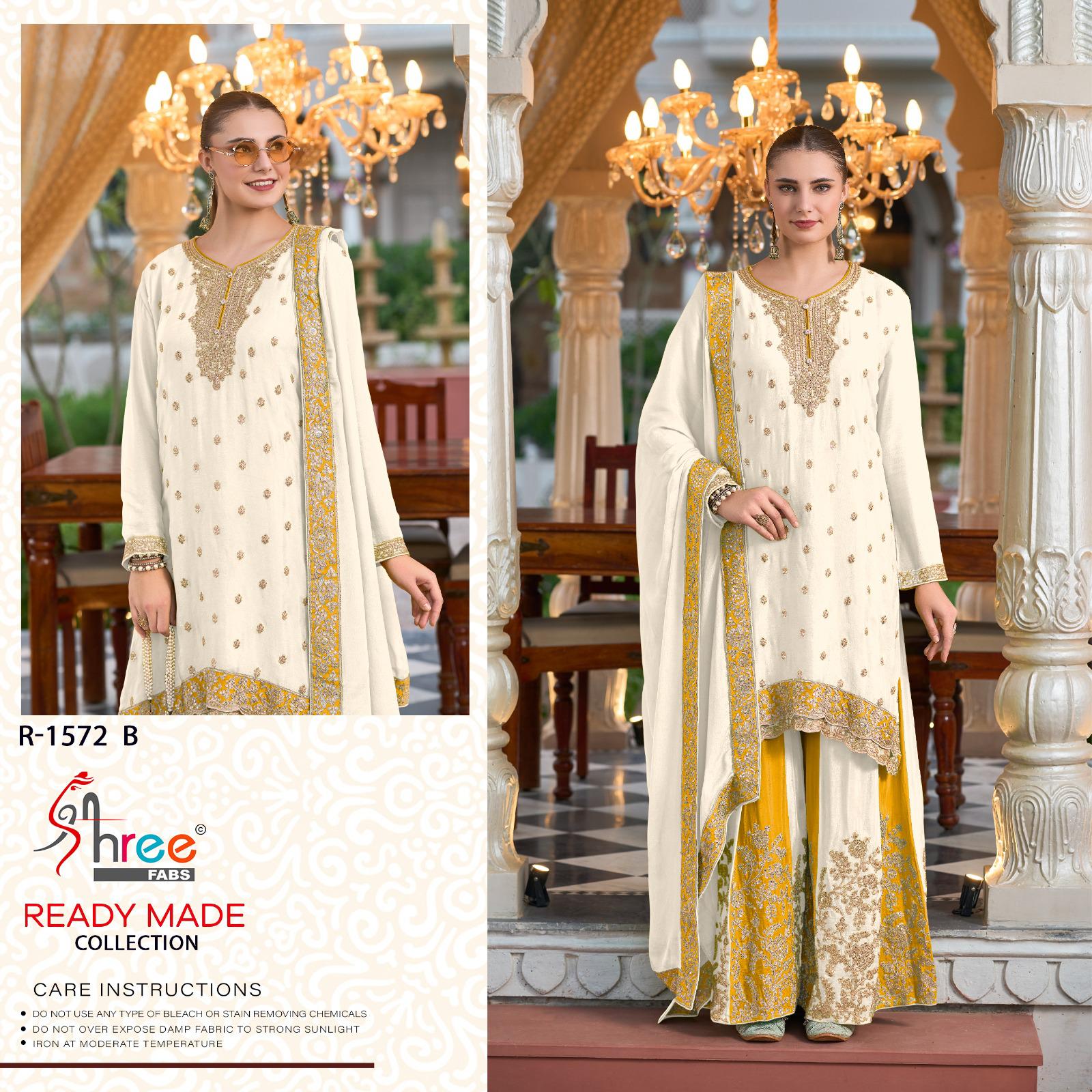 Shree R 1572 Chinon Wholesale Readymade Pakistani Salwar Suits Catalog - Image 5