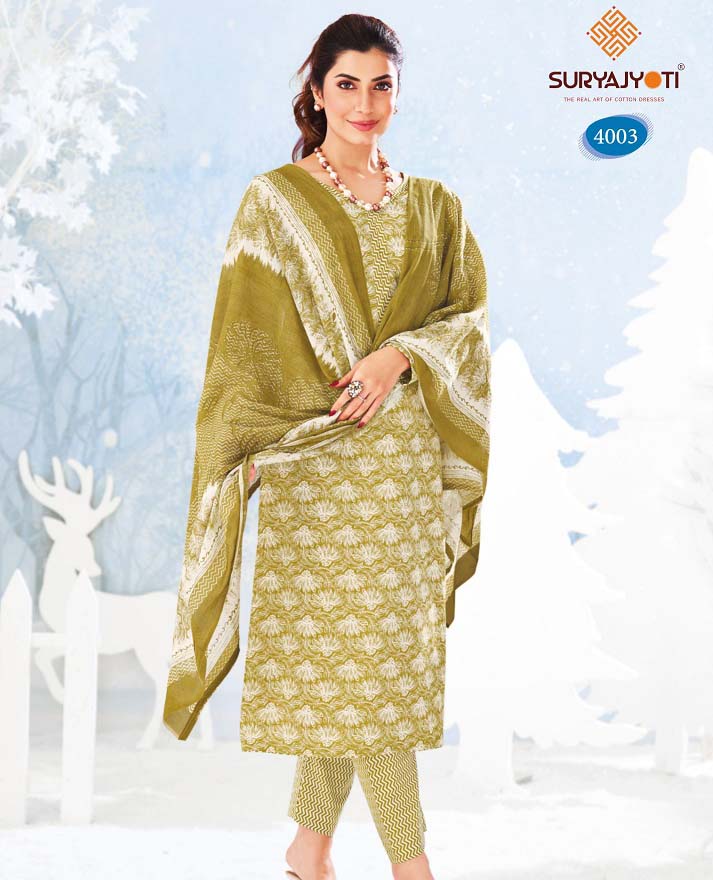 Suryajyoti Ice Look Vol 4 Cotton Printed Wholesale Dress Material Collection