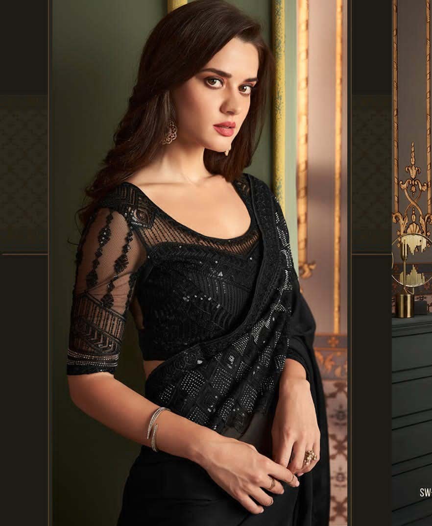 Tfh Sw-1213 Black Berry Silk Wholesale Designer Saree Collection