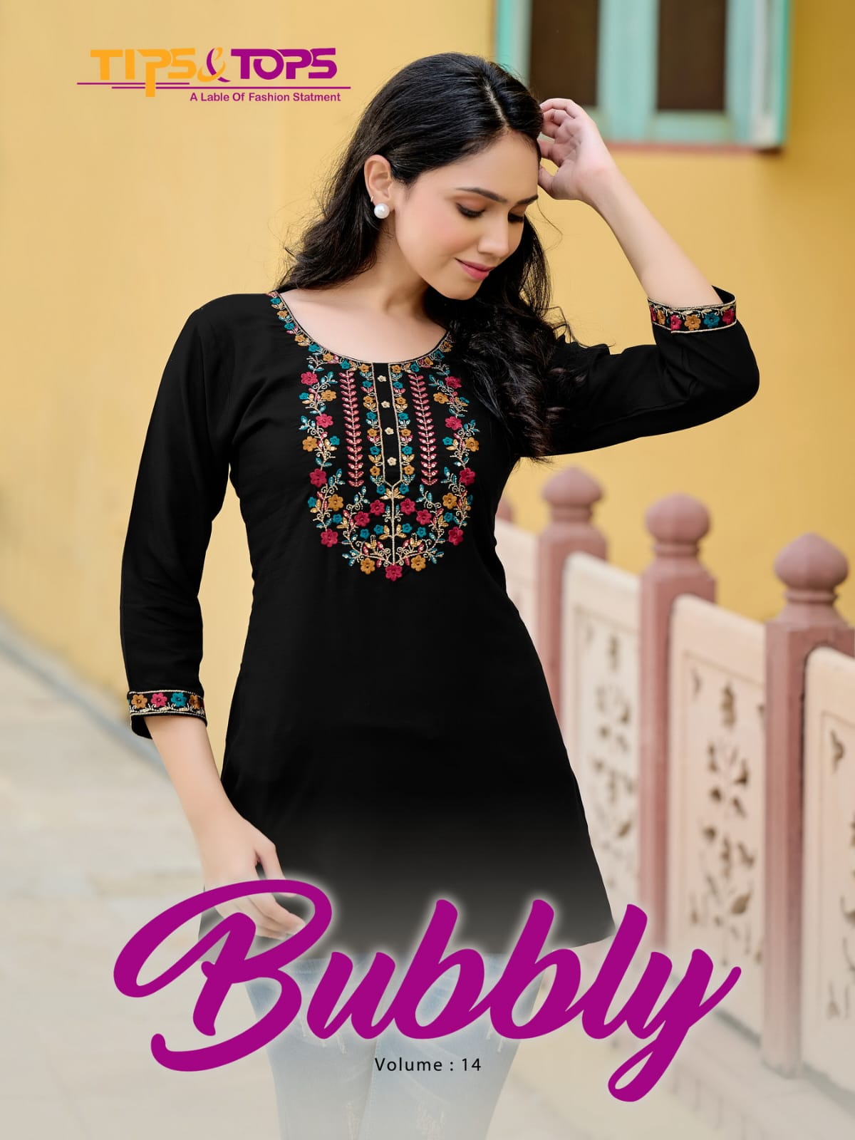 Tips & Tops Bubbly Vol 14 Heavy Rayon Wholesale Fancy Western Short Kurtis Collection
