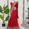 Traditional Red Coding & Sequence Lacework Kota Silk Saree Collection