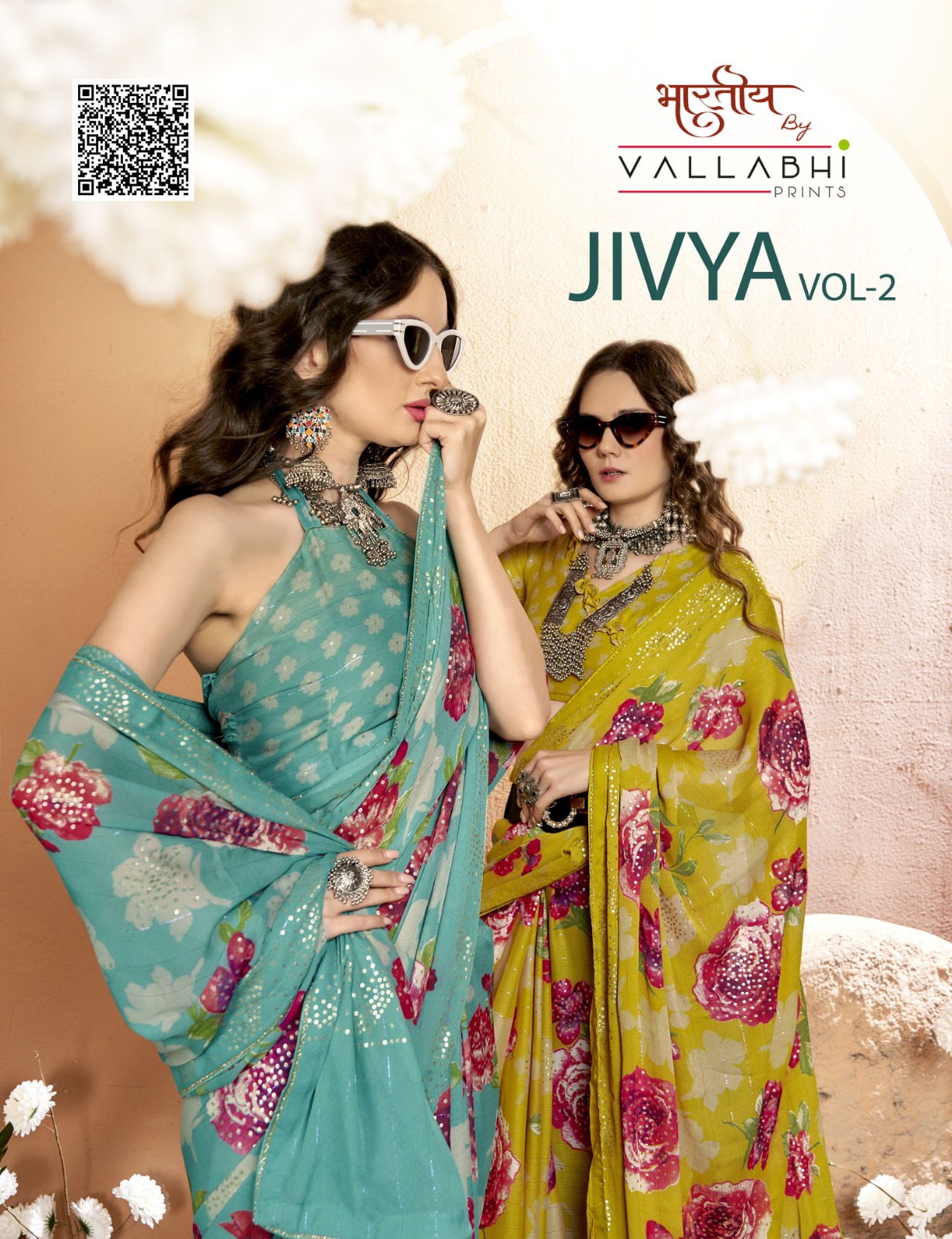 Vallabhi Prints Jivya-02 Georgette Wholesale Sarees Catalog