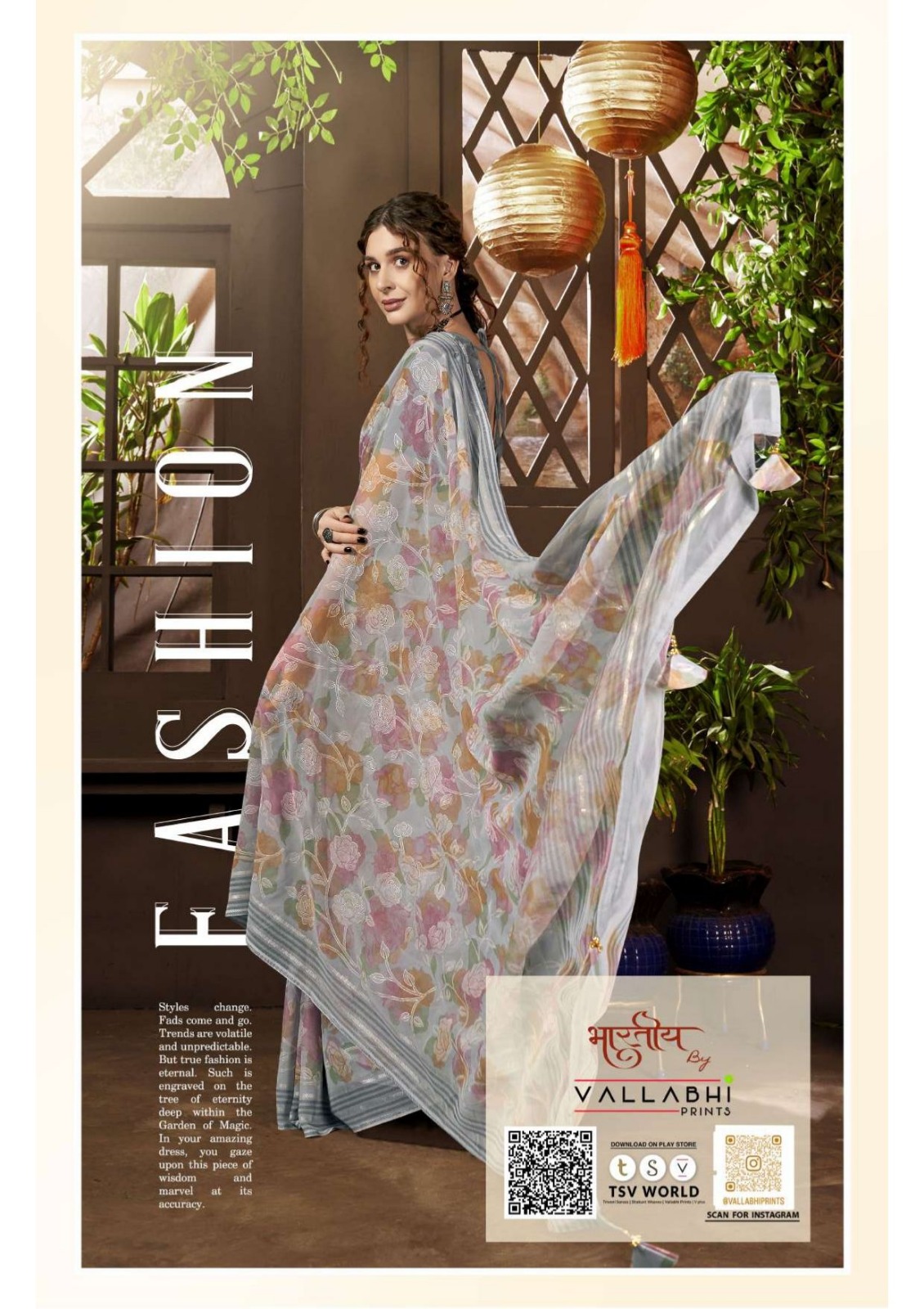 Vallabhi Prints Kimora-13 Georgette Wholesale Fancy Sarees Catalog — Wholesale Sarees, Vallabhi Prints wholesale from Surat — view 5
