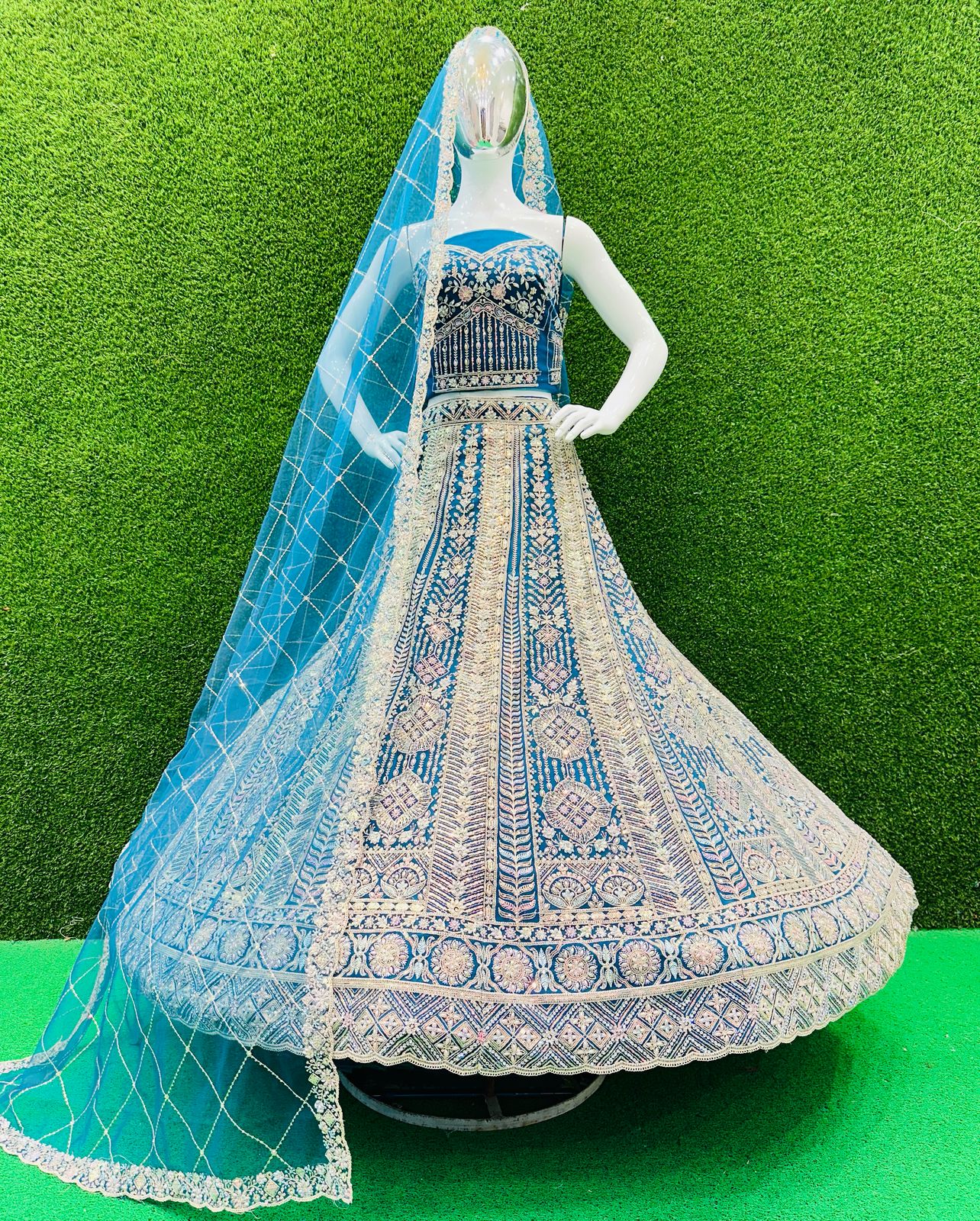Vardan Ethnic Rainbow Plus Heavy Work Bridal Lehenga