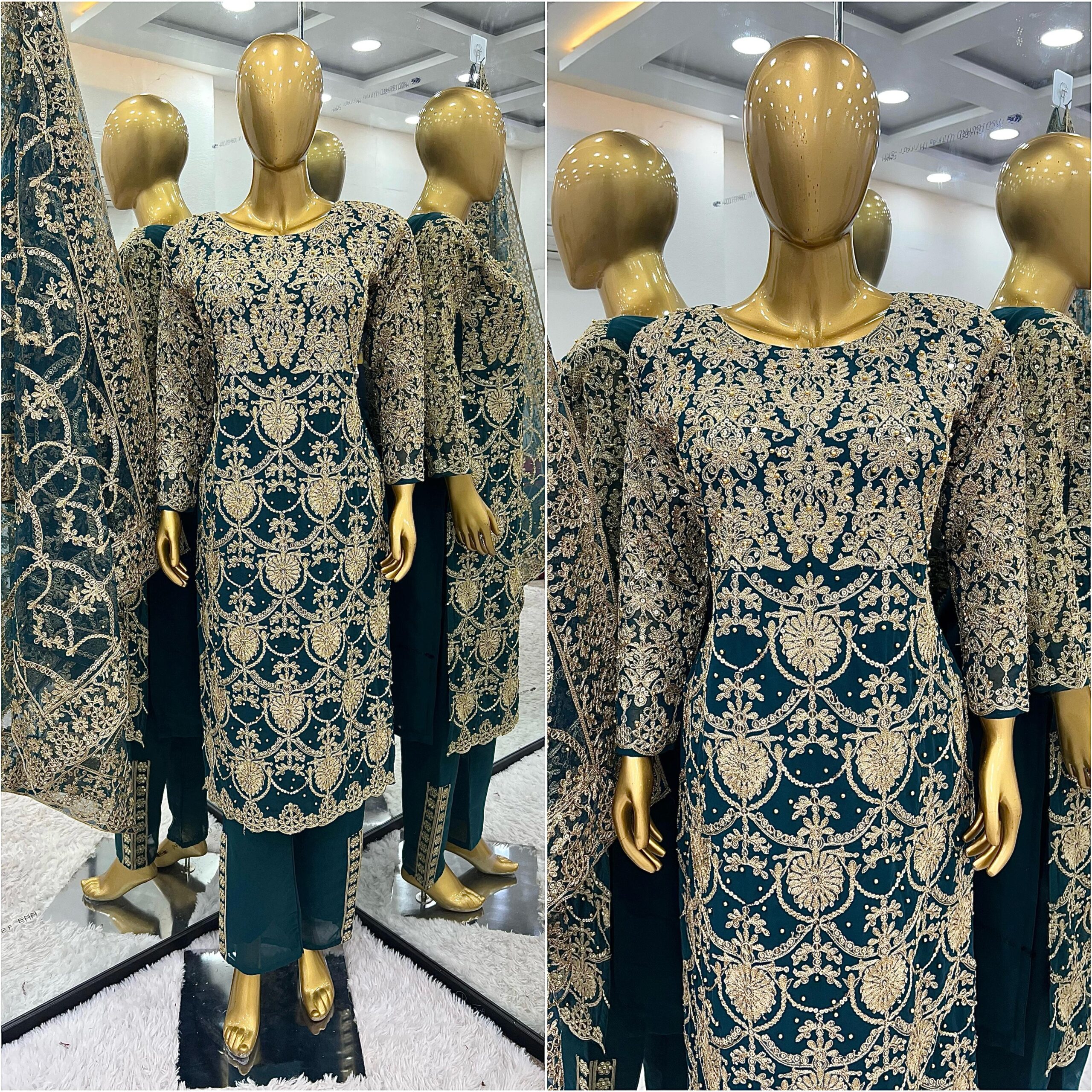 Vardan Srk-5235 Heavy Faux Georgette Wholesale Pakistani Readymade Eid Collection - Image 7