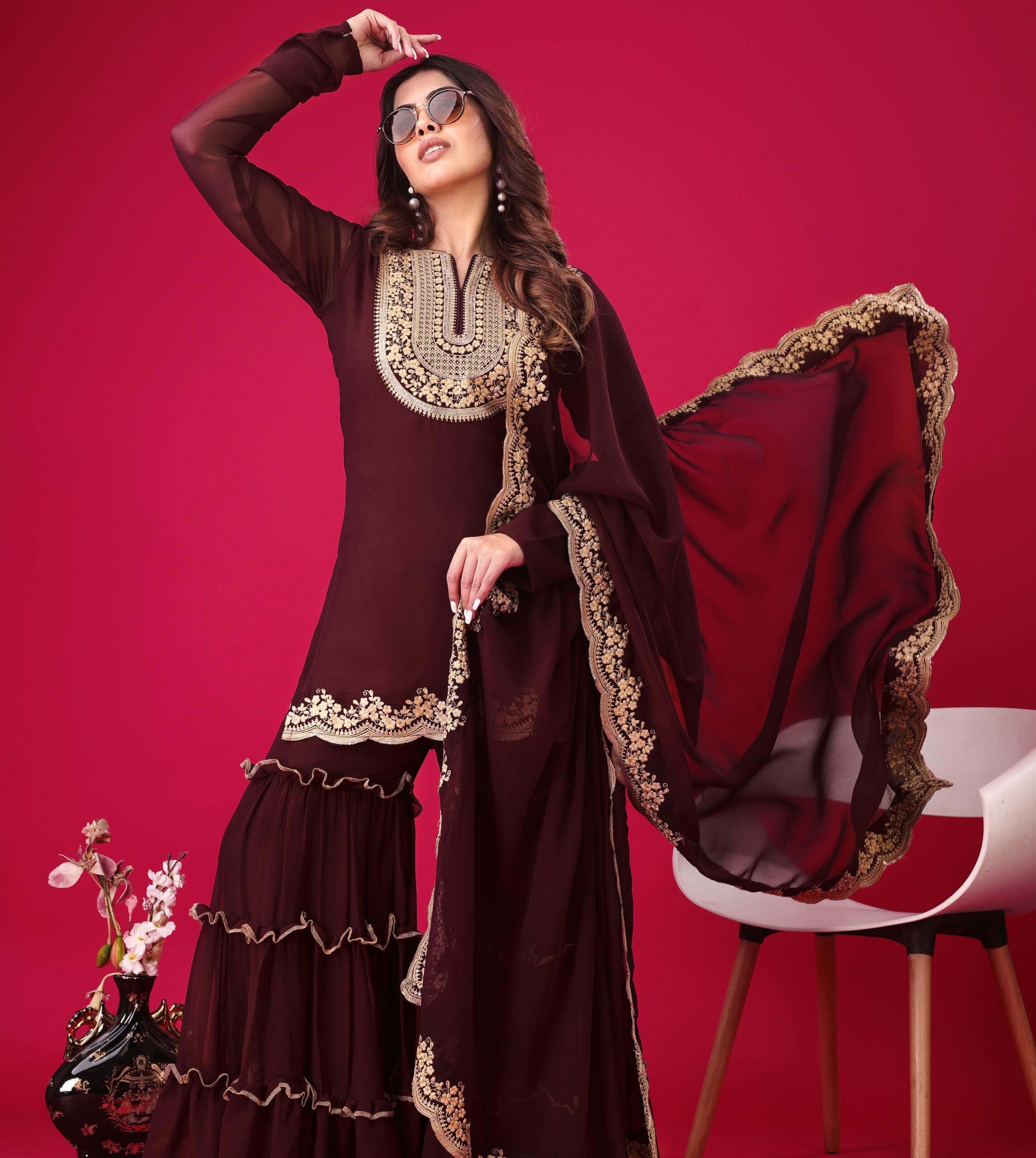 Vardan Srk-5236 Blooming Faux Georgette Wholesale Pakistani Readymade Eid Collection