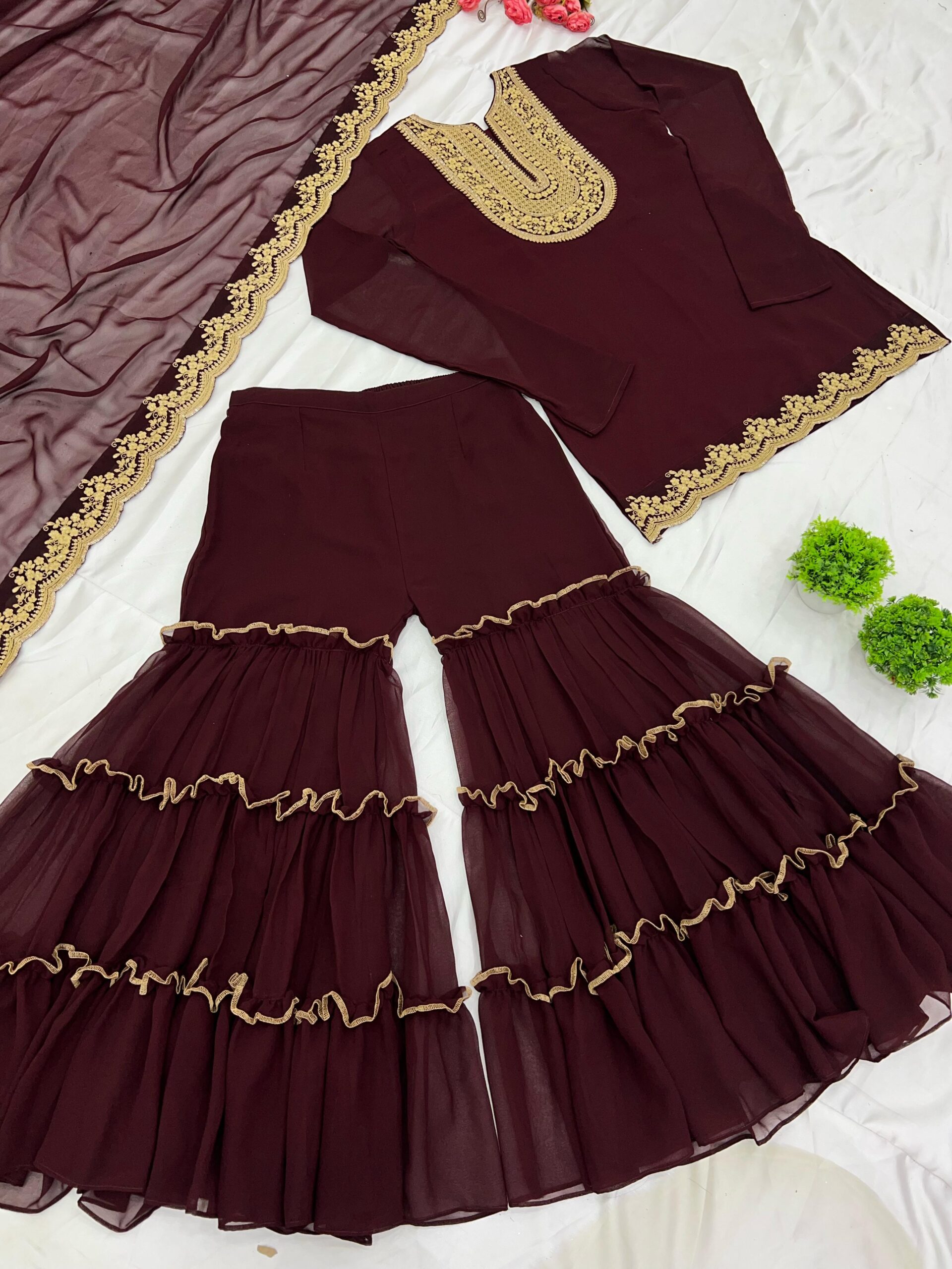 Vardan Srk-5236 Blooming Faux Georgette Wholesale Pakistani Readymade Eid Collection - Image 5