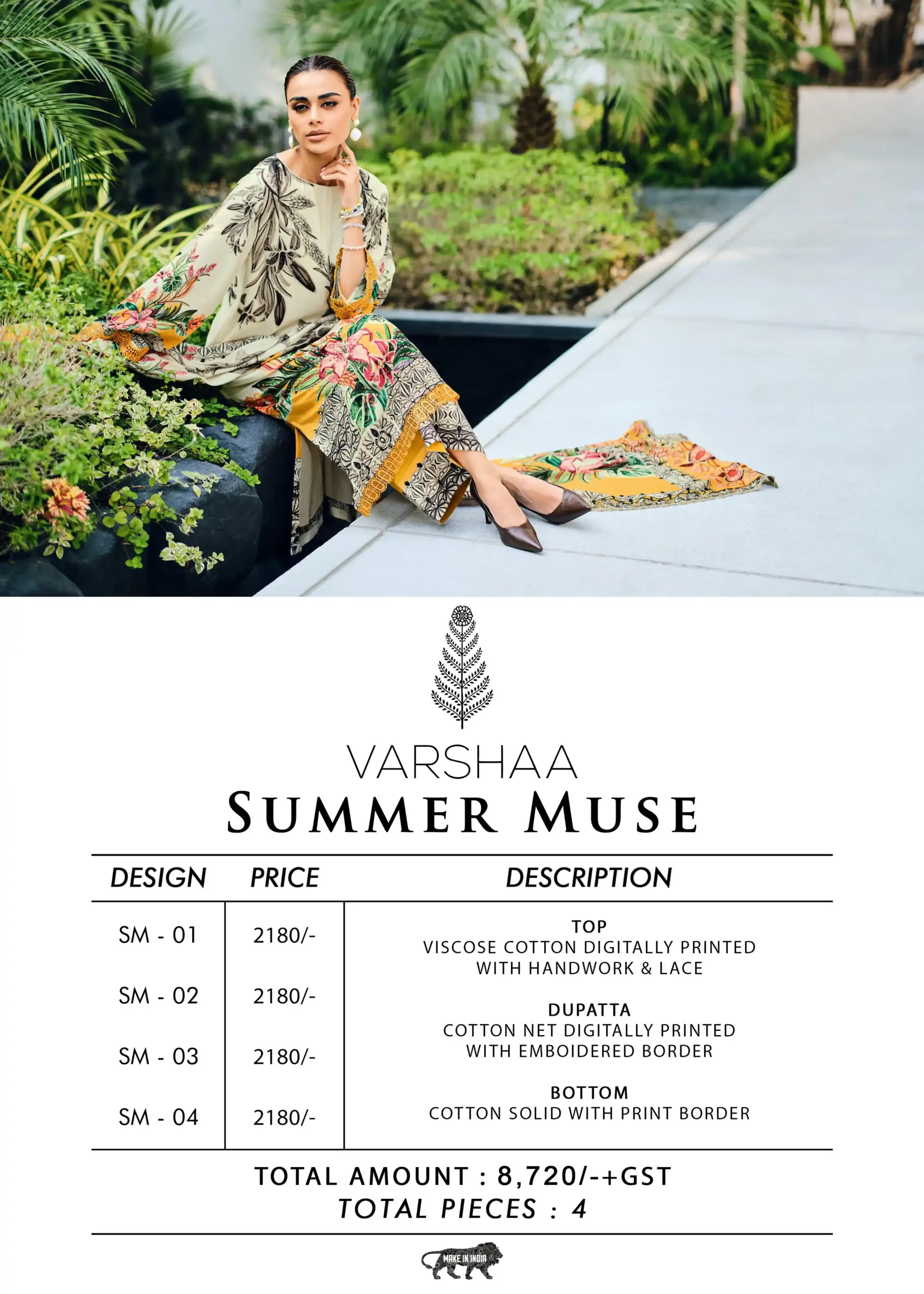Varsha Summer Muse Cotton Digitally Printed Handwork Wholesale Salwar Suits Catalog - Image 8