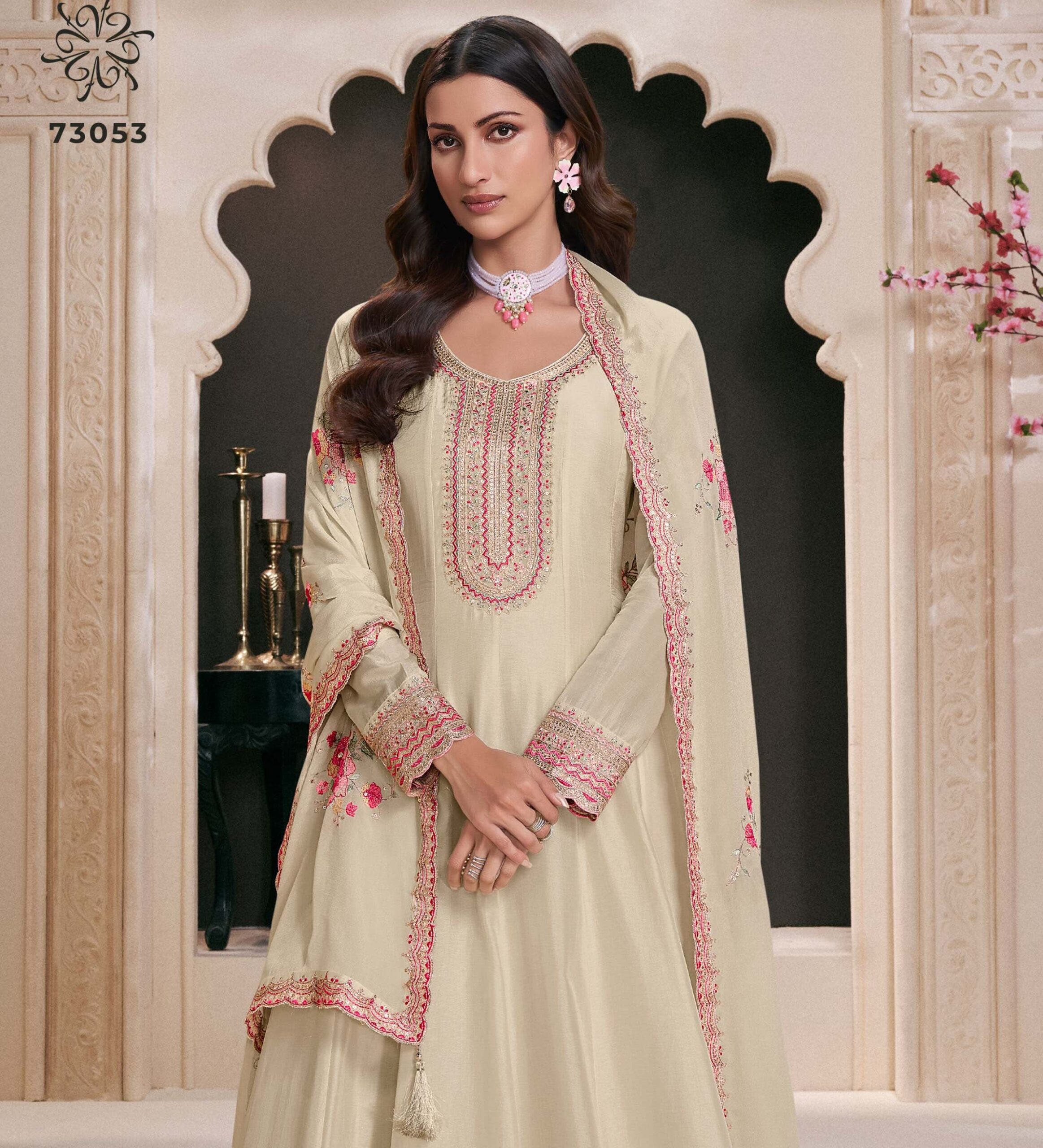 Vinay Fashion Naaz Moonga Silk Wholesale Designer Anarkali Salwar Suit Catalog