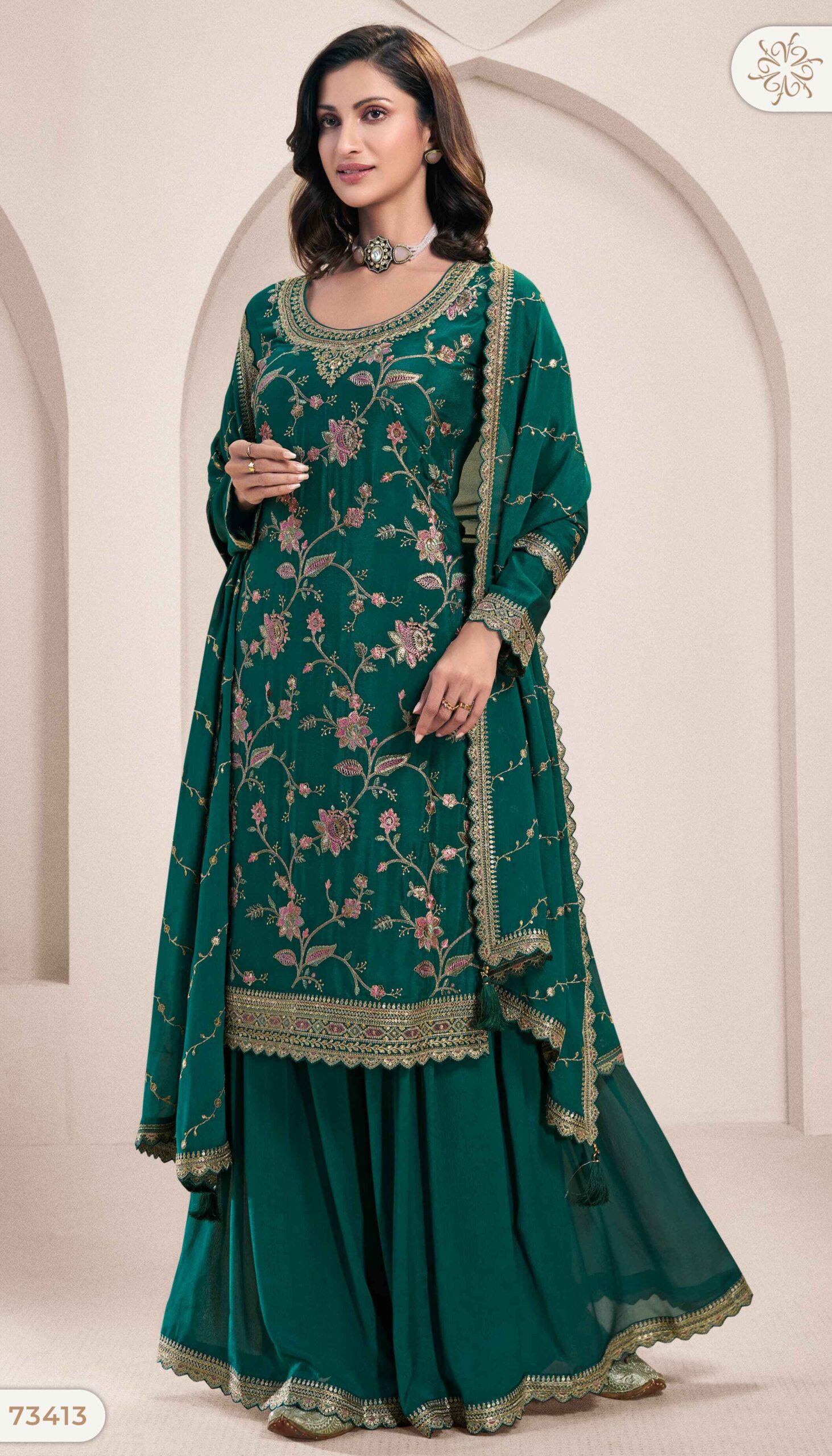 Vinay Kuleesh Lekha Chinon Wholesale Designer Salwar Kameez Collection - Image 2