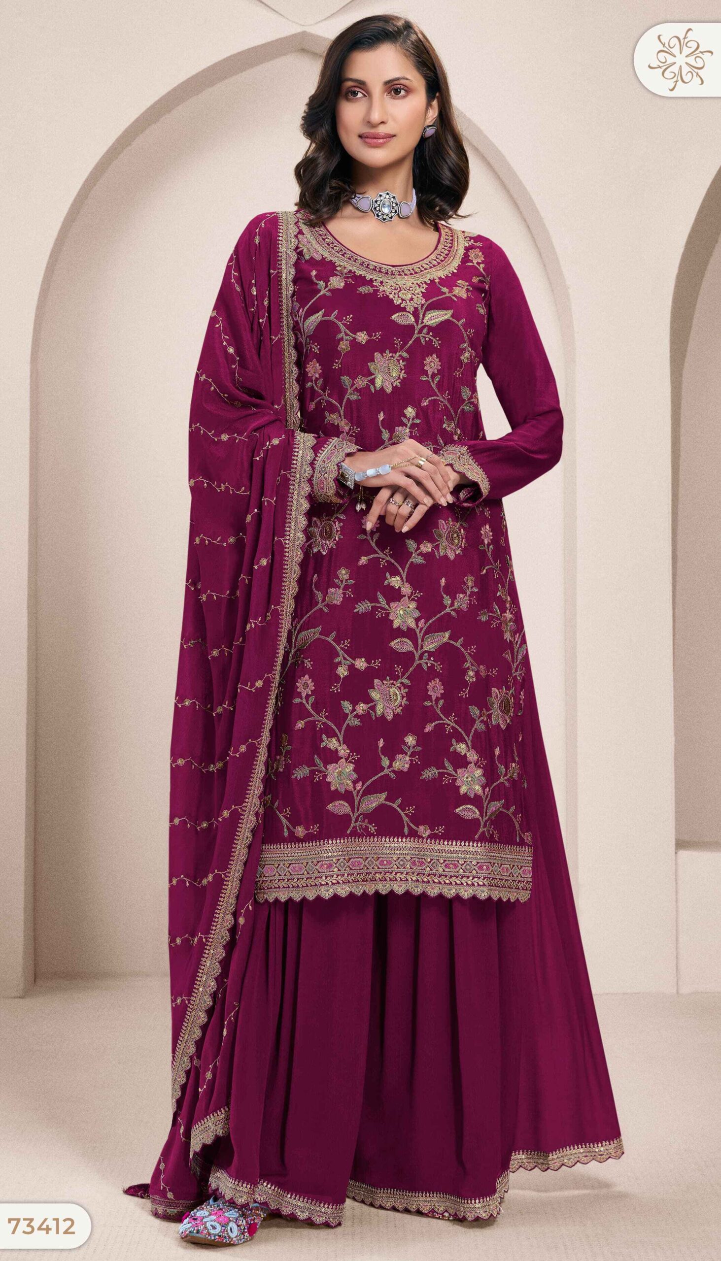 Vinay Kuleesh Lekha Chinon Wholesale Designer Salwar Kameez Collection - Image 4
