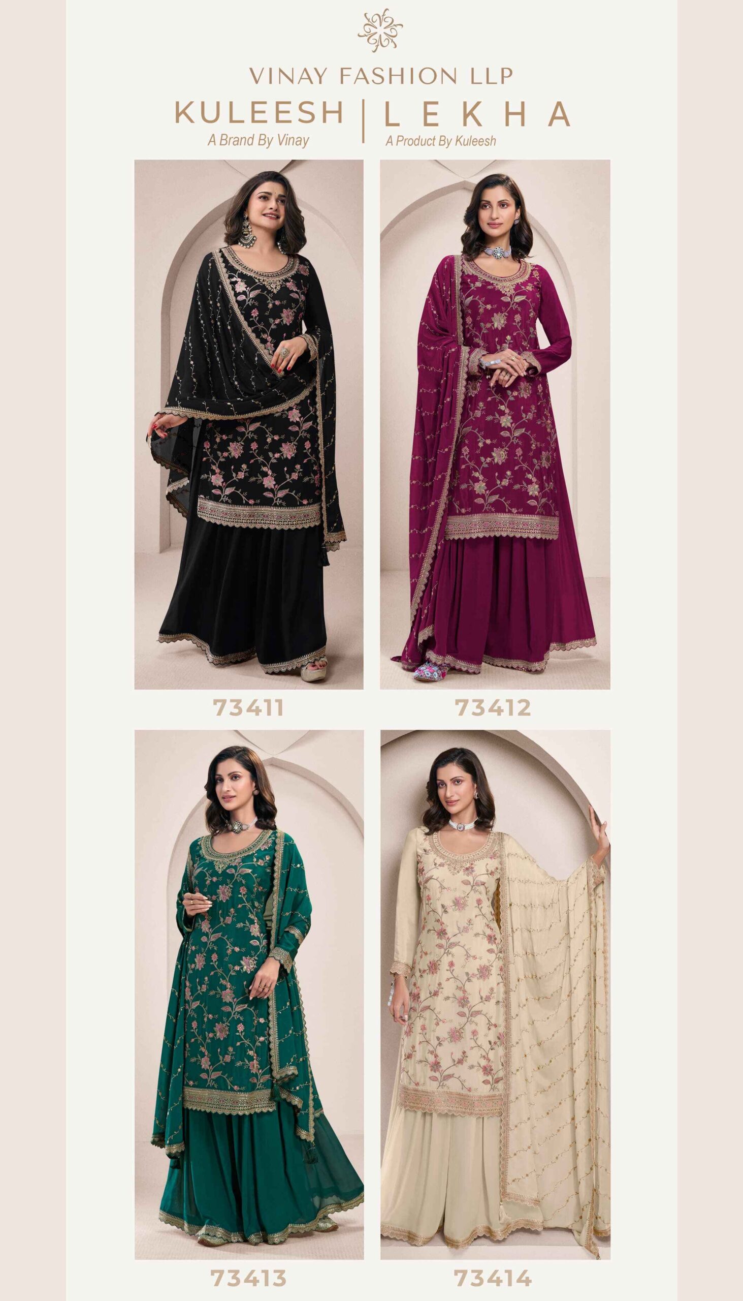 Vinay Kuleesh Lekha Chinon Wholesale Designer Salwar Kameez Collection - Image 6