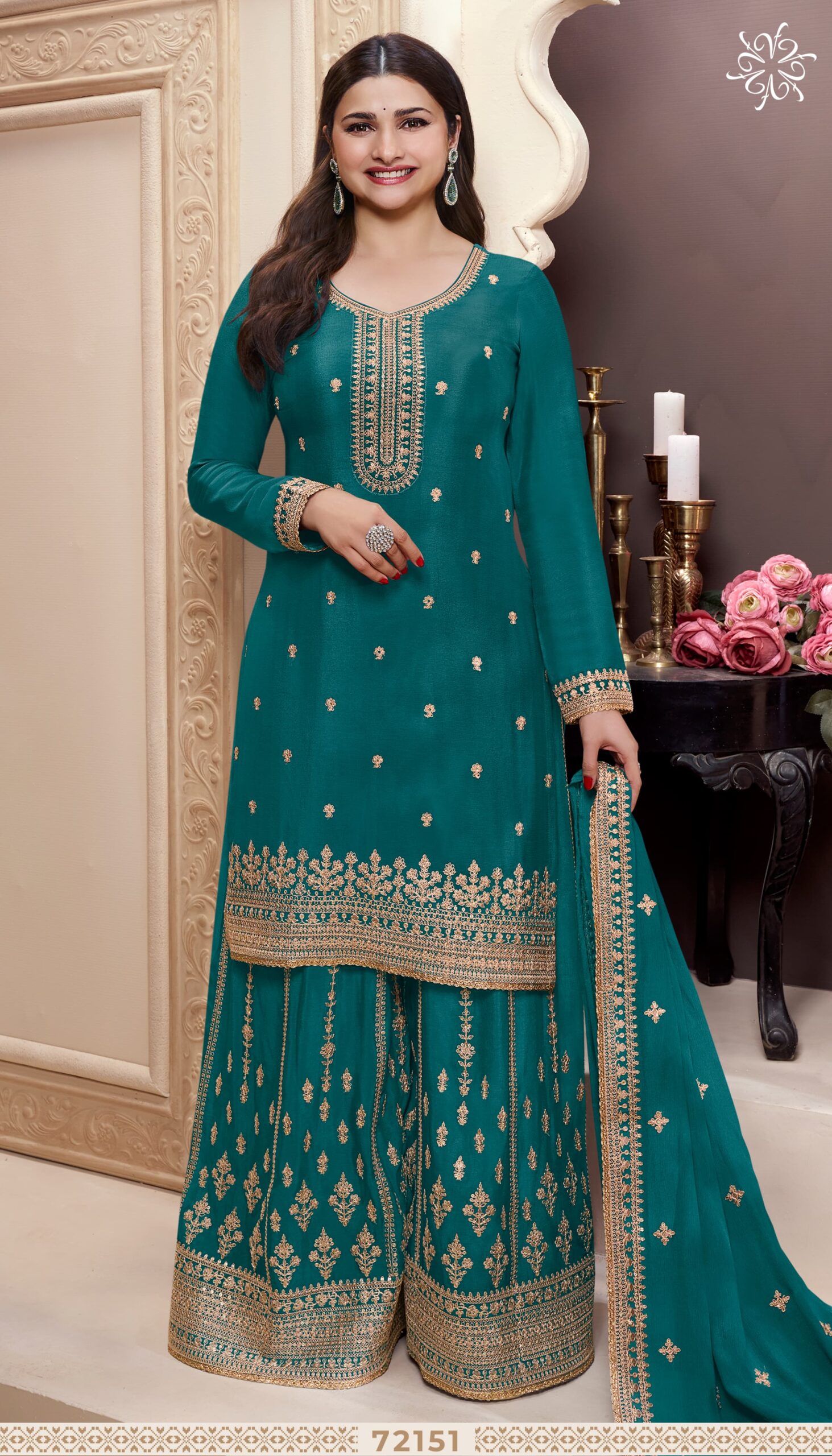 Vinay Kuleesh Shaniya Chinon Wholesale Designer Salwar Suit Catalog - Image 5